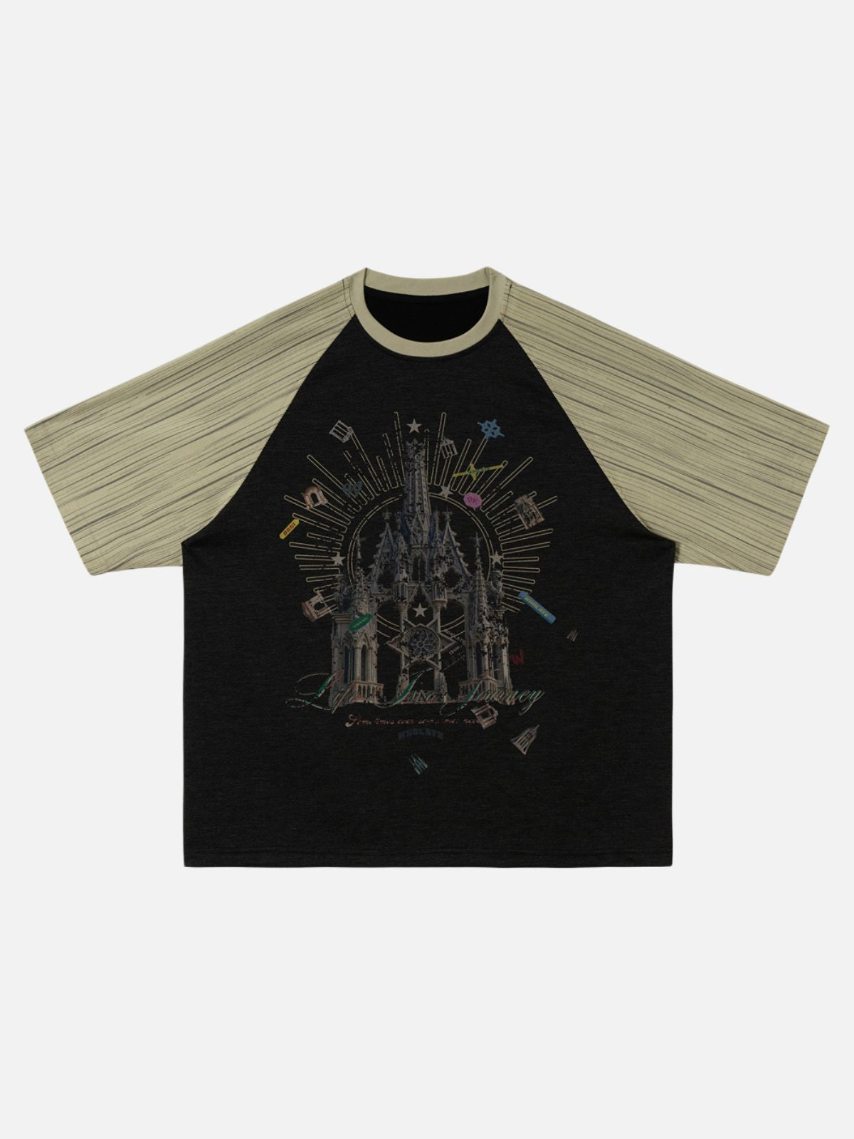 Haaura Gothic Royal Castle Graphic Striped Tee
