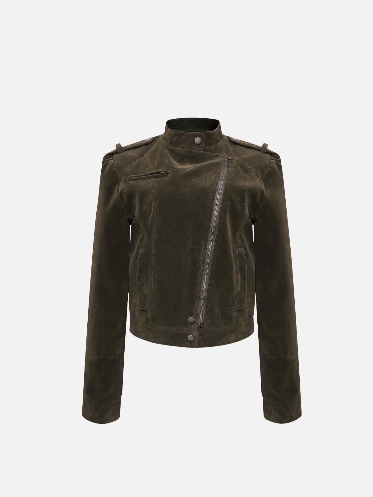 Haaura Suede Asymmetrical Zip Jacket