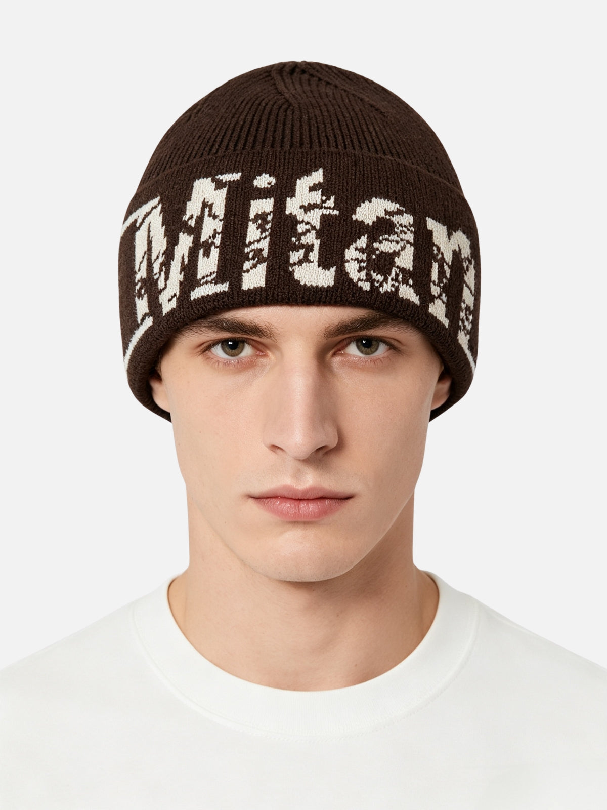 Two-Tone Ribbed Knit Beanie