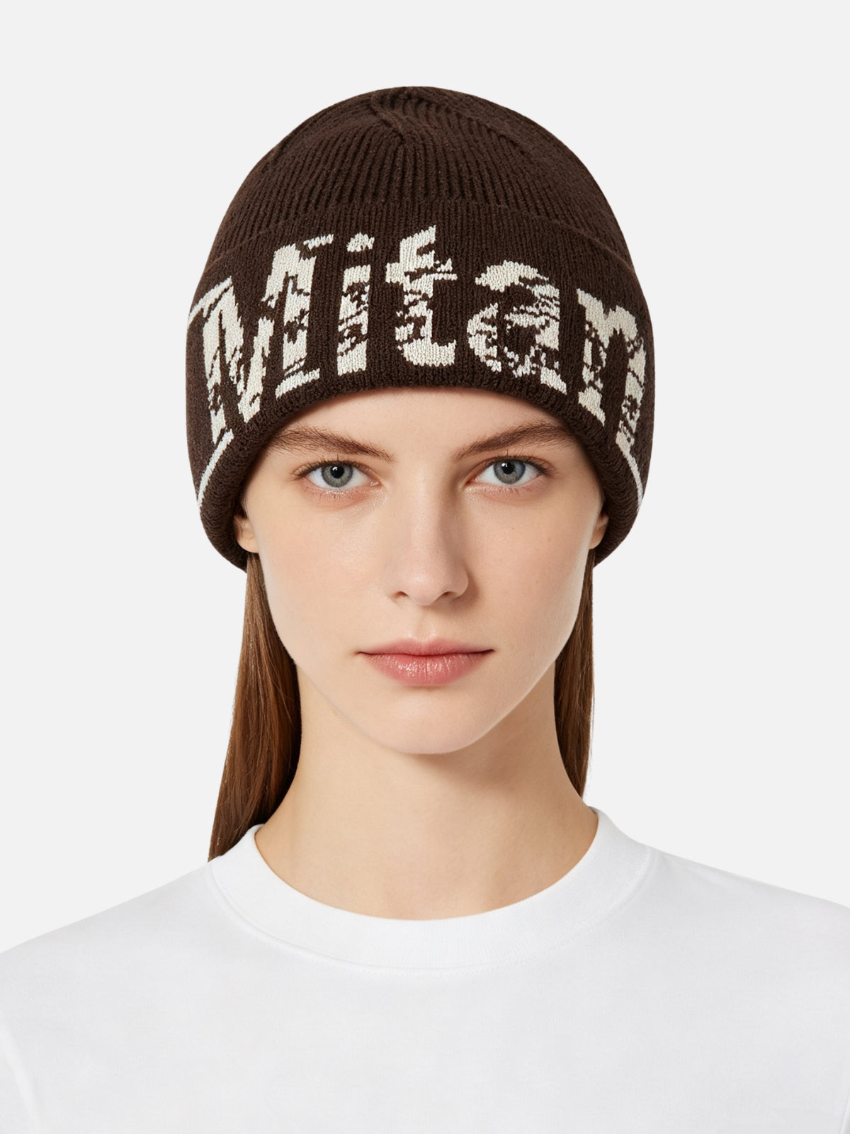 Two-Tone Ribbed Knit Beanie