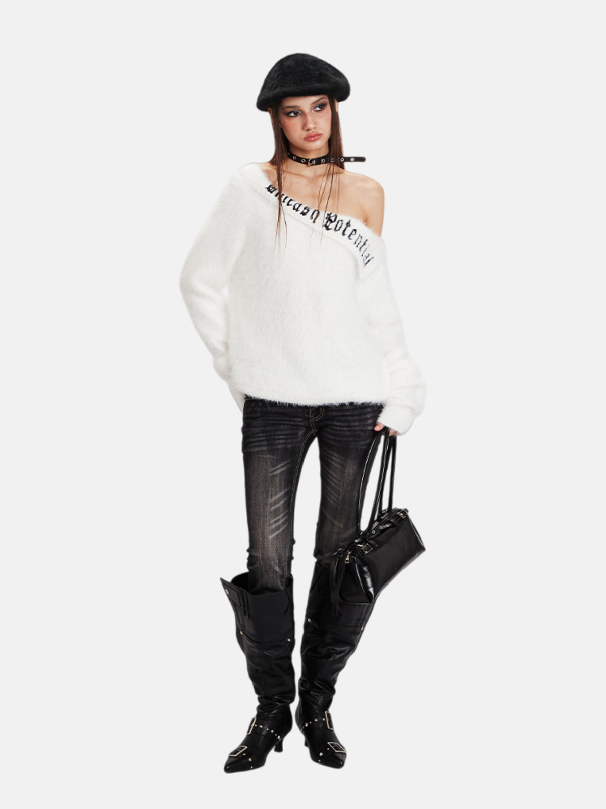 Haaura Asymmetric Crewneck Sweater