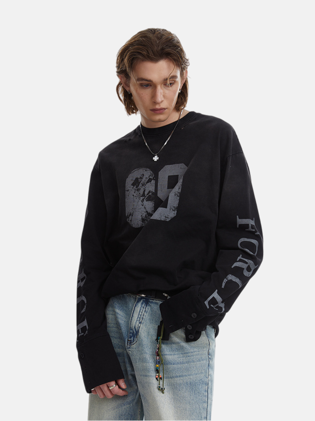 Haaura 09 Force Distressed Long Sleeve Tee