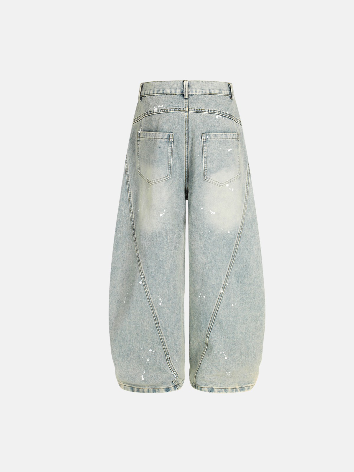 Haaura Splatter Washed Baggy Barrel Jeans