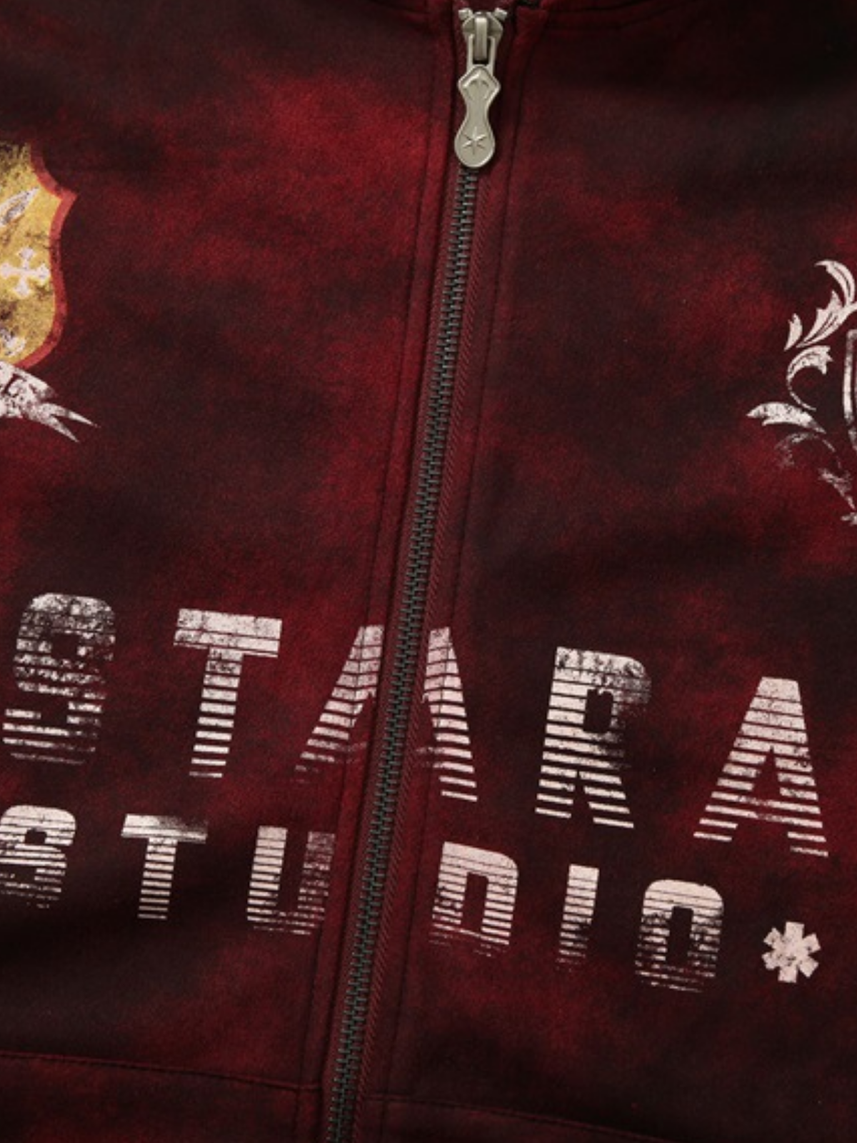 Haaura Patched & Tie-Dye Zip Hoodie