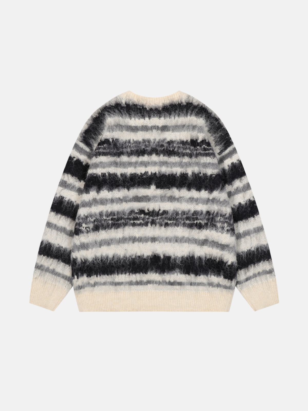 Haaura Gradient Stripe Brushed Oversized Crewneck Sweater