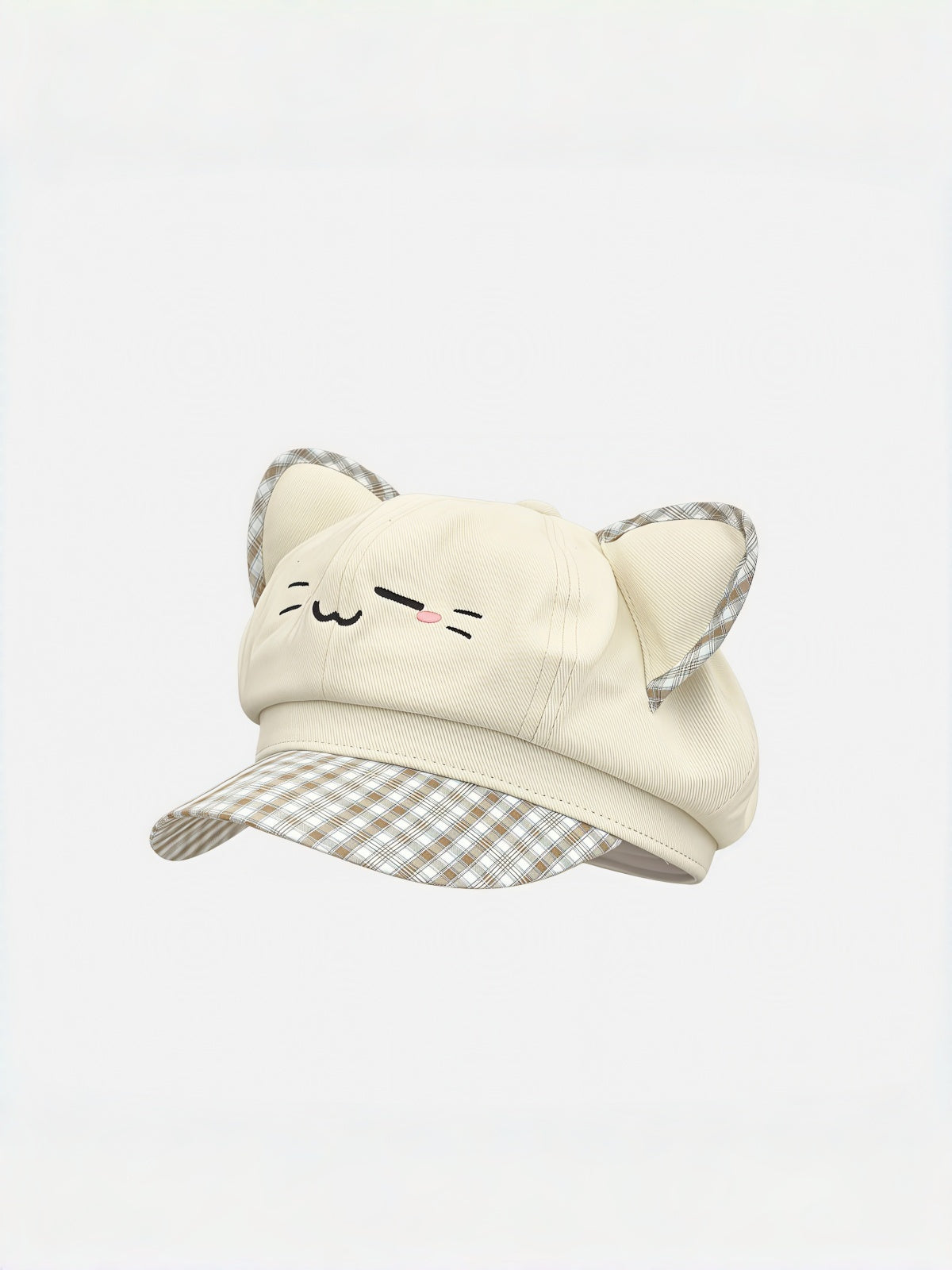 Cat Face Embroidered Cap