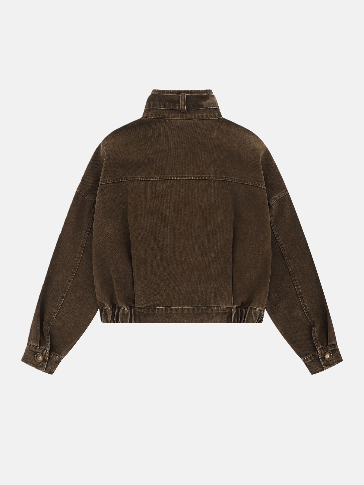 Haaura Button-Front Utility Pocket Cropped Jacket