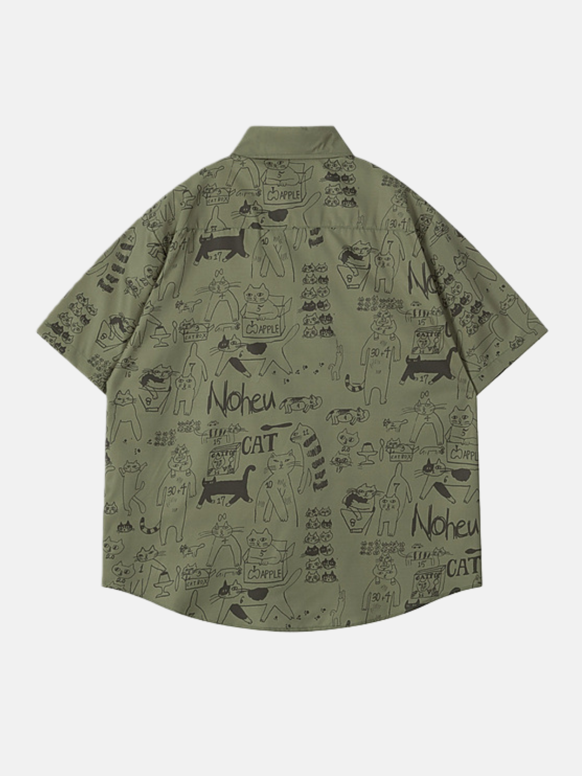 Haaura Playful Cat Print Short-Sleeve Shirt