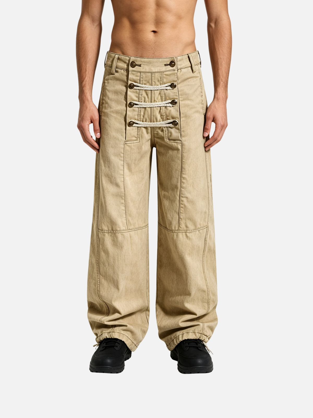 Haaura Rope Lace-Up Baggy Pants