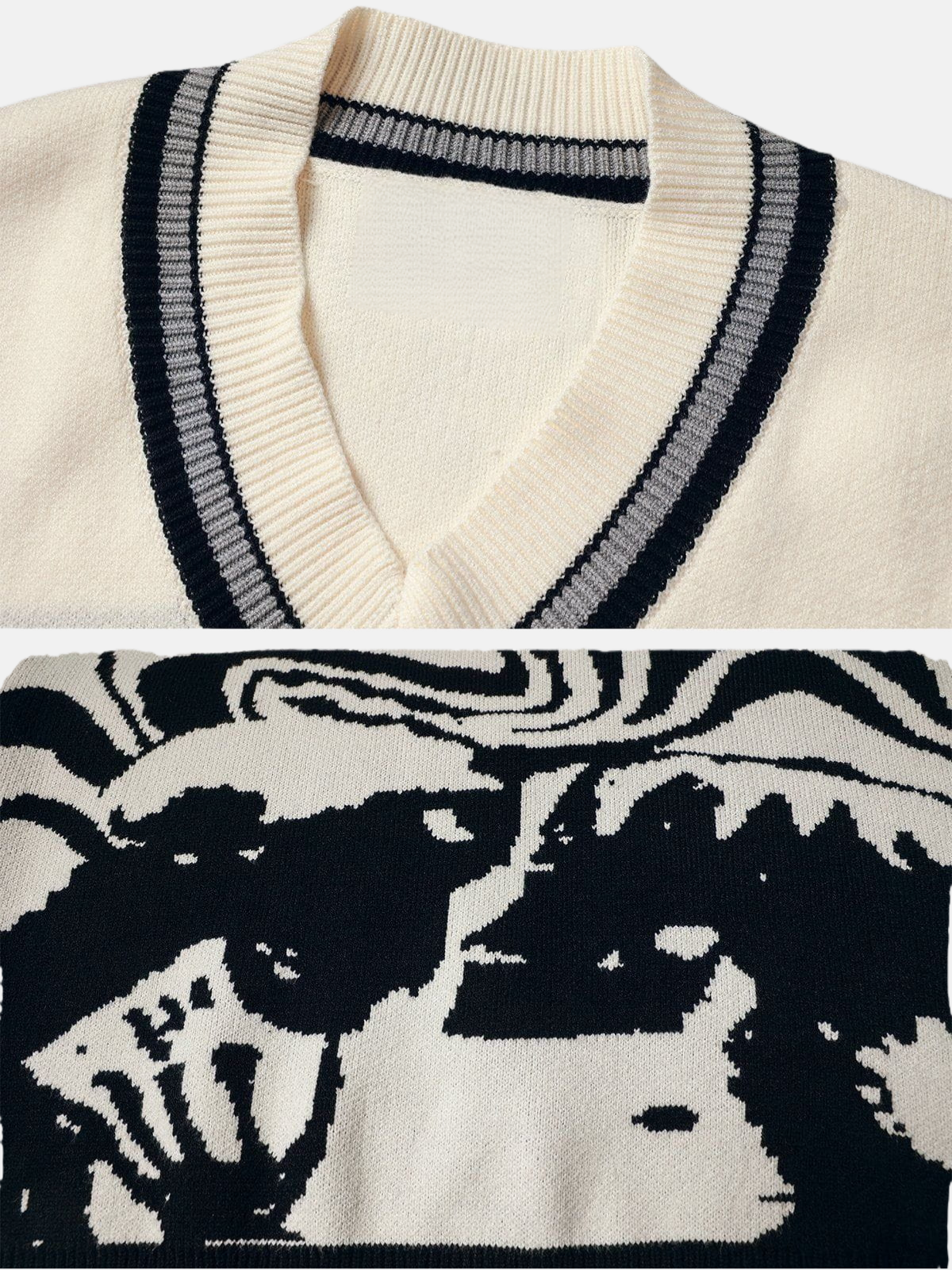 Haaura Skeleton Portrait Graphic Sweater Vest