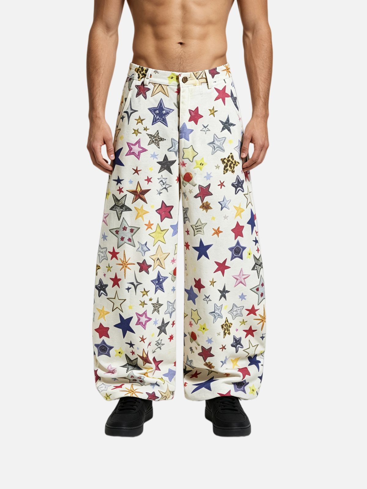 Haaura Allover Star Graphic Baggy Pants