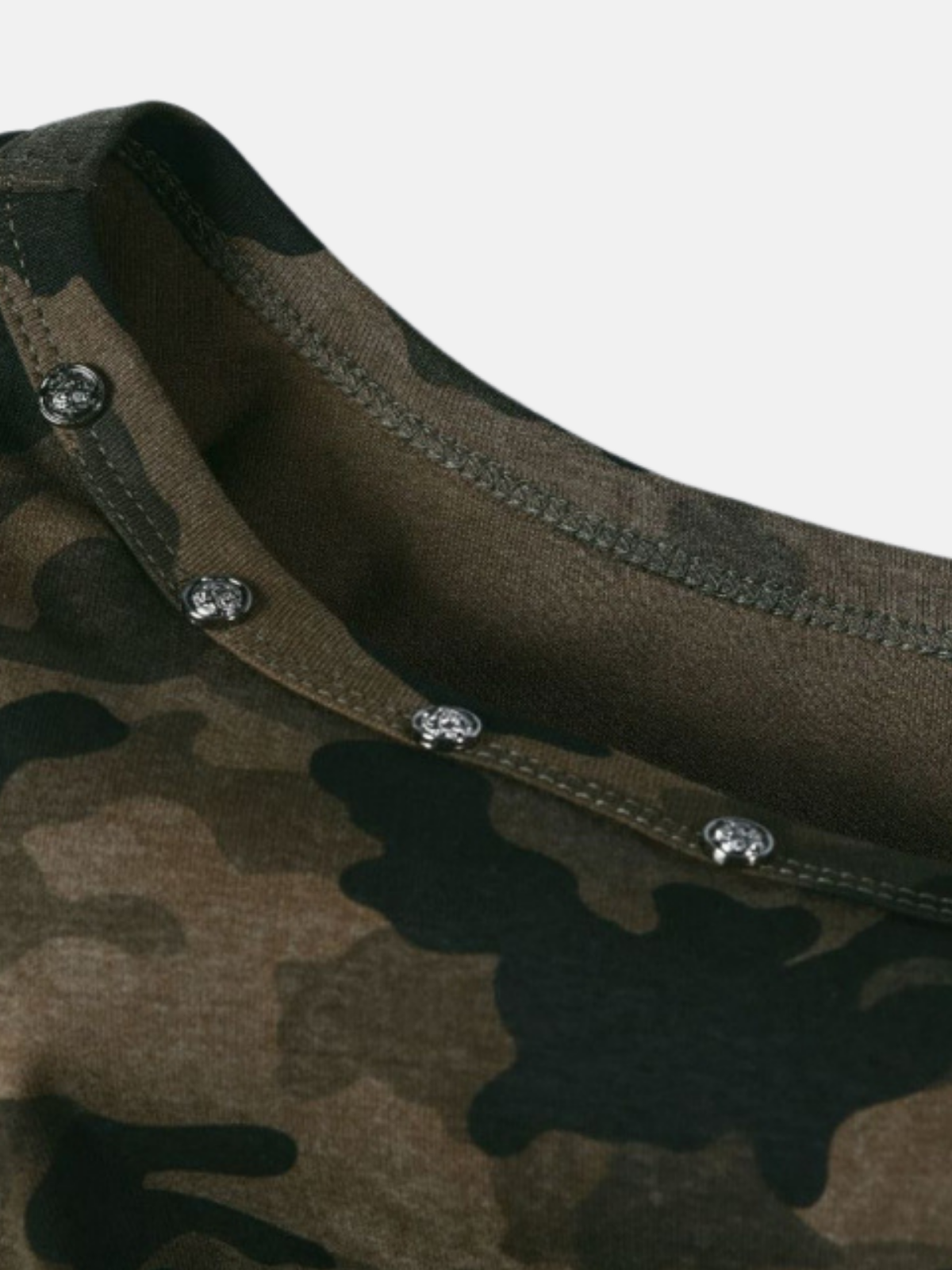 Haaura CAMO Studded Off-The-Shoulder Tee