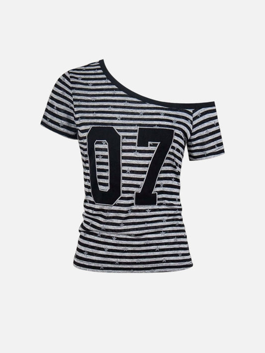 Haaura 07 Graphic Off-Shoulder Tee