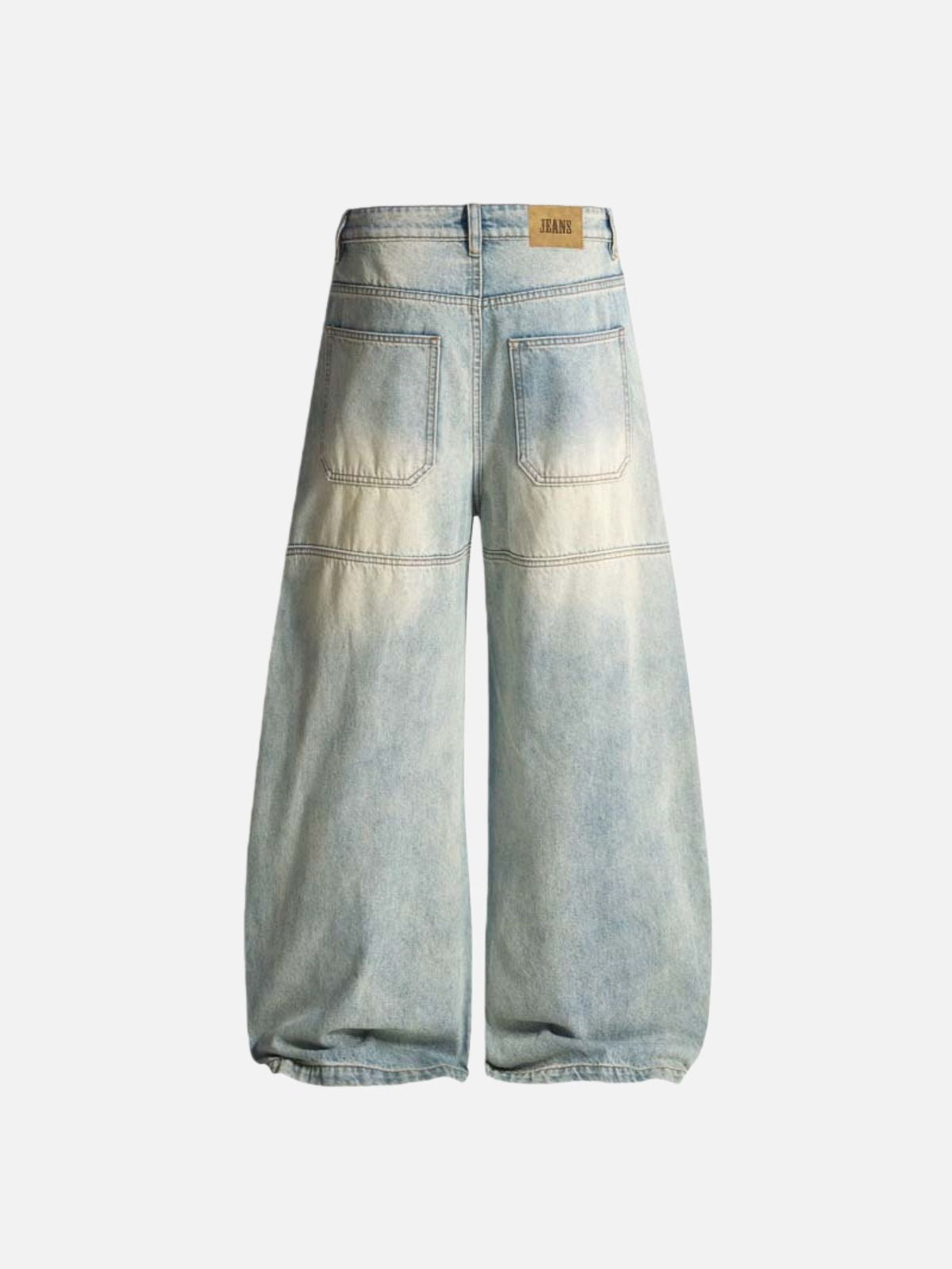 Haaura Washed Panel Baggy Barrel Jeans