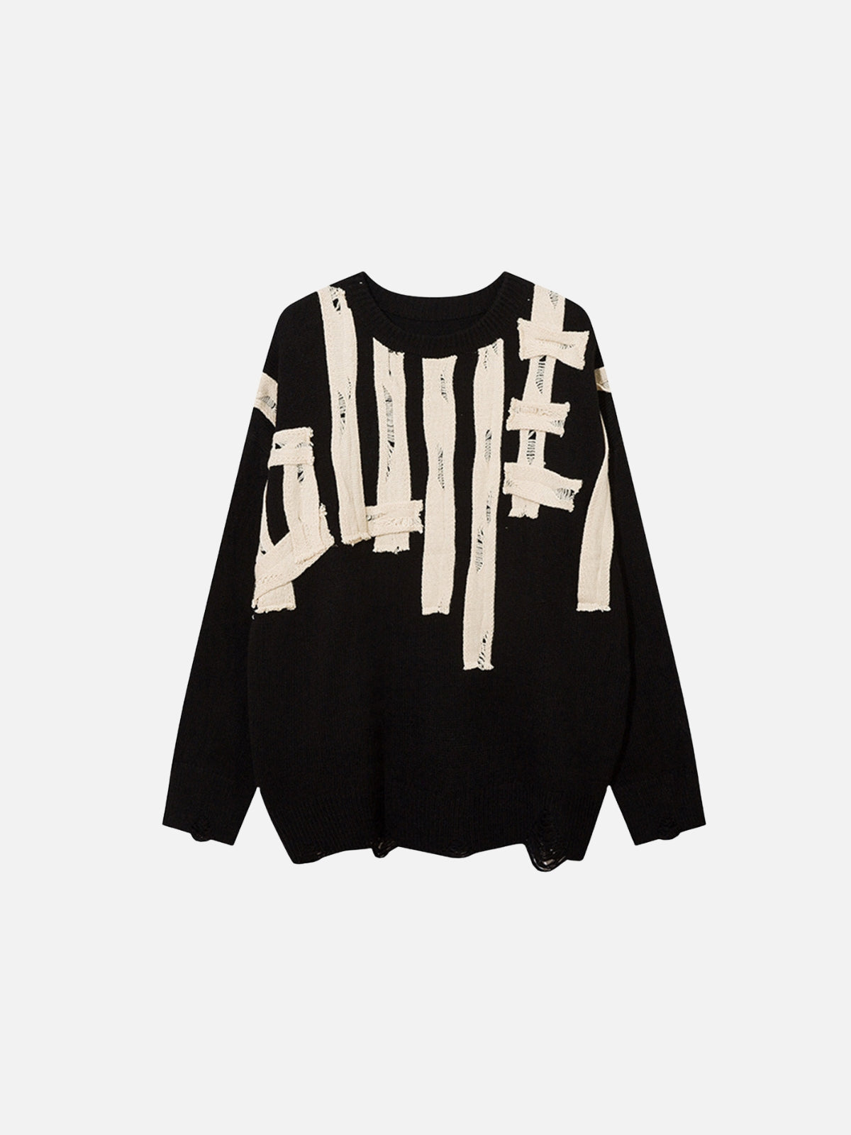 Haaura Distressed Letter Graphic Sweater