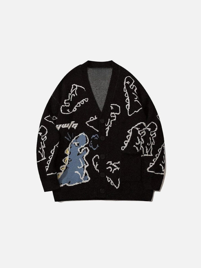 Haaura Dinosaur Graphic Knit Cardigan