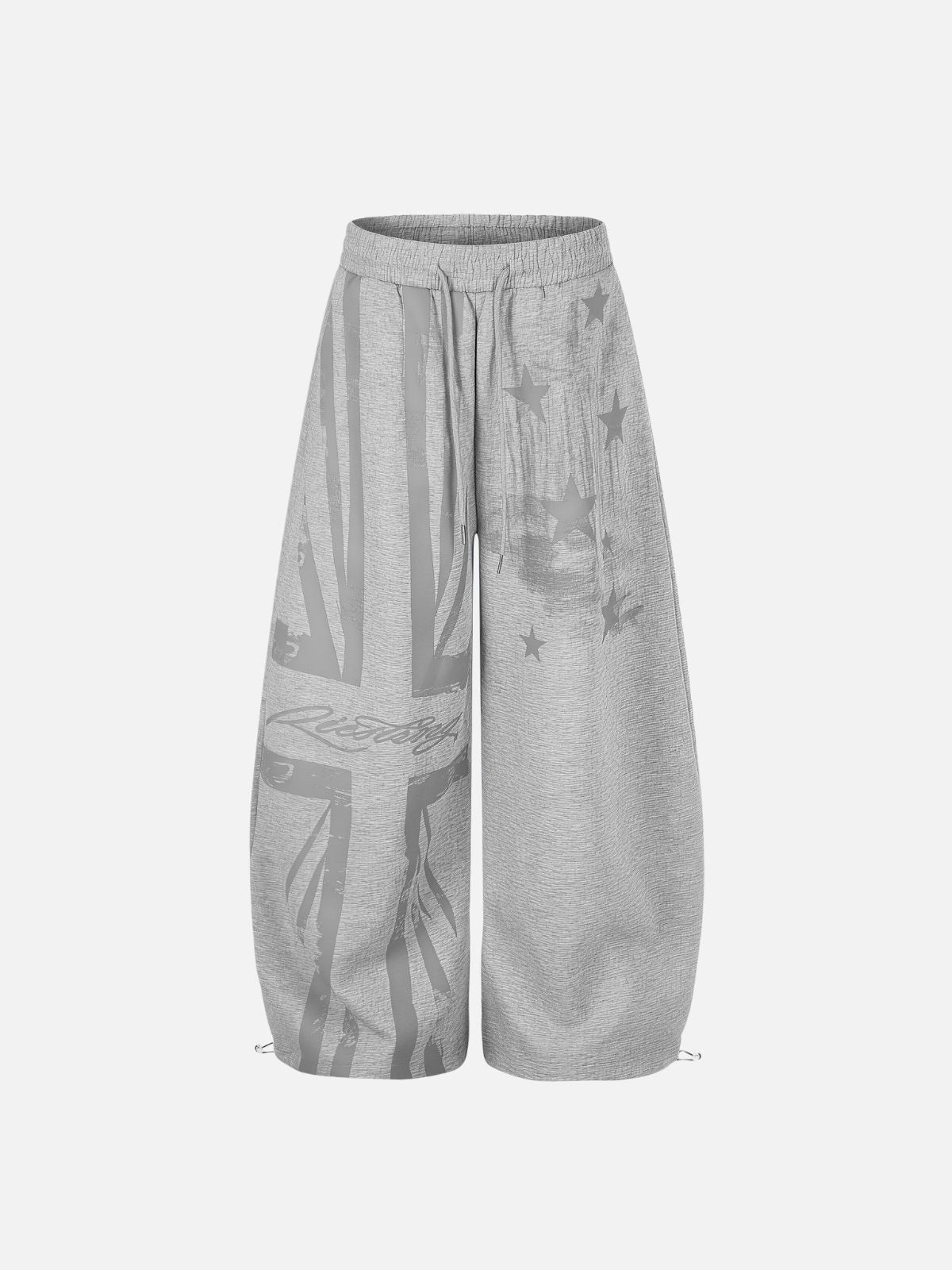 Haaura Baggy Vintage Distressed Flag Print Sweatpants