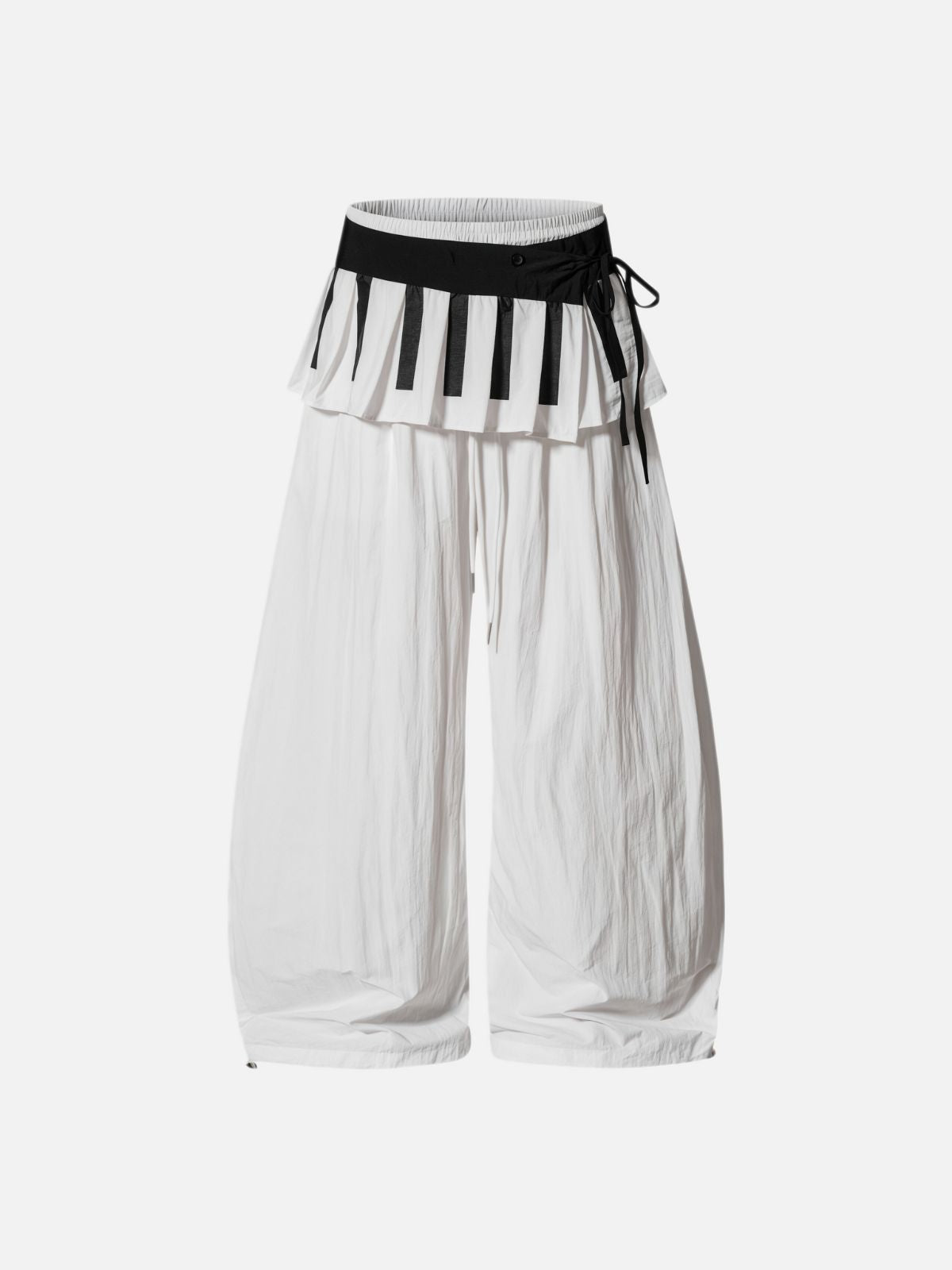 Haaura Baggy Piano Key Ruffle Wide-Leg Pants