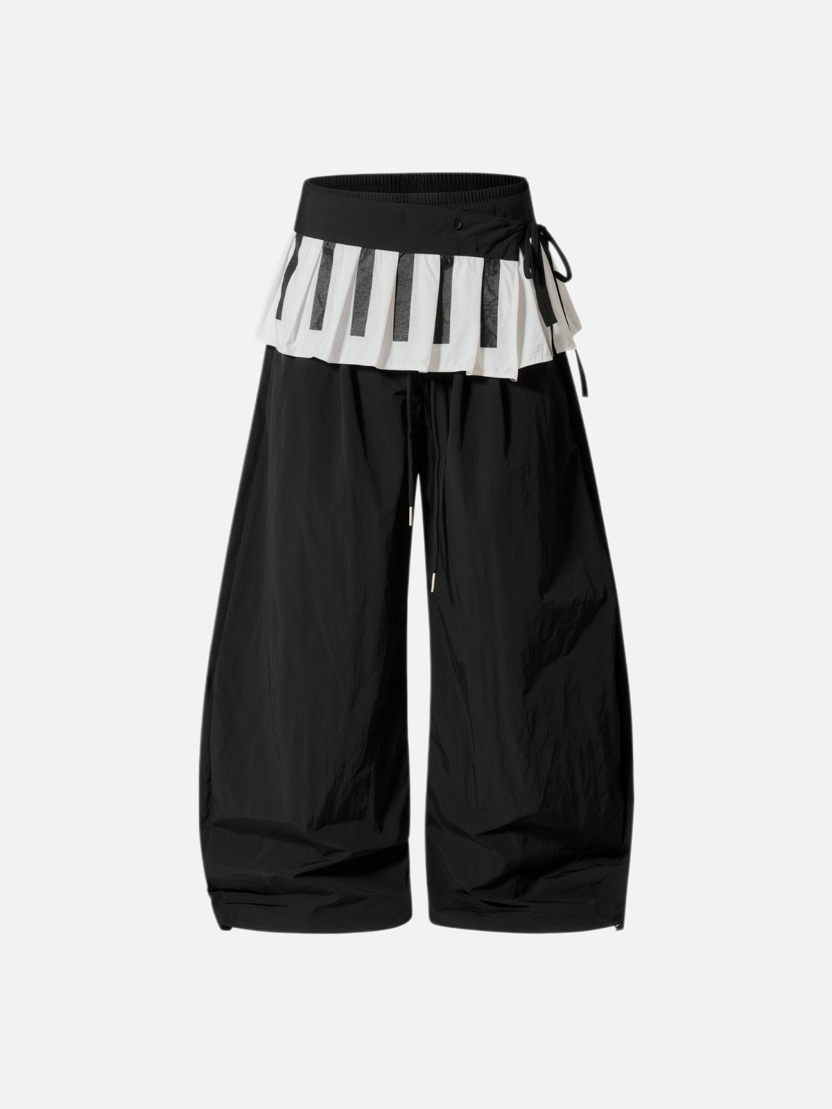 Haaura Baggy Piano Key Ruffle Wide-Leg Pants