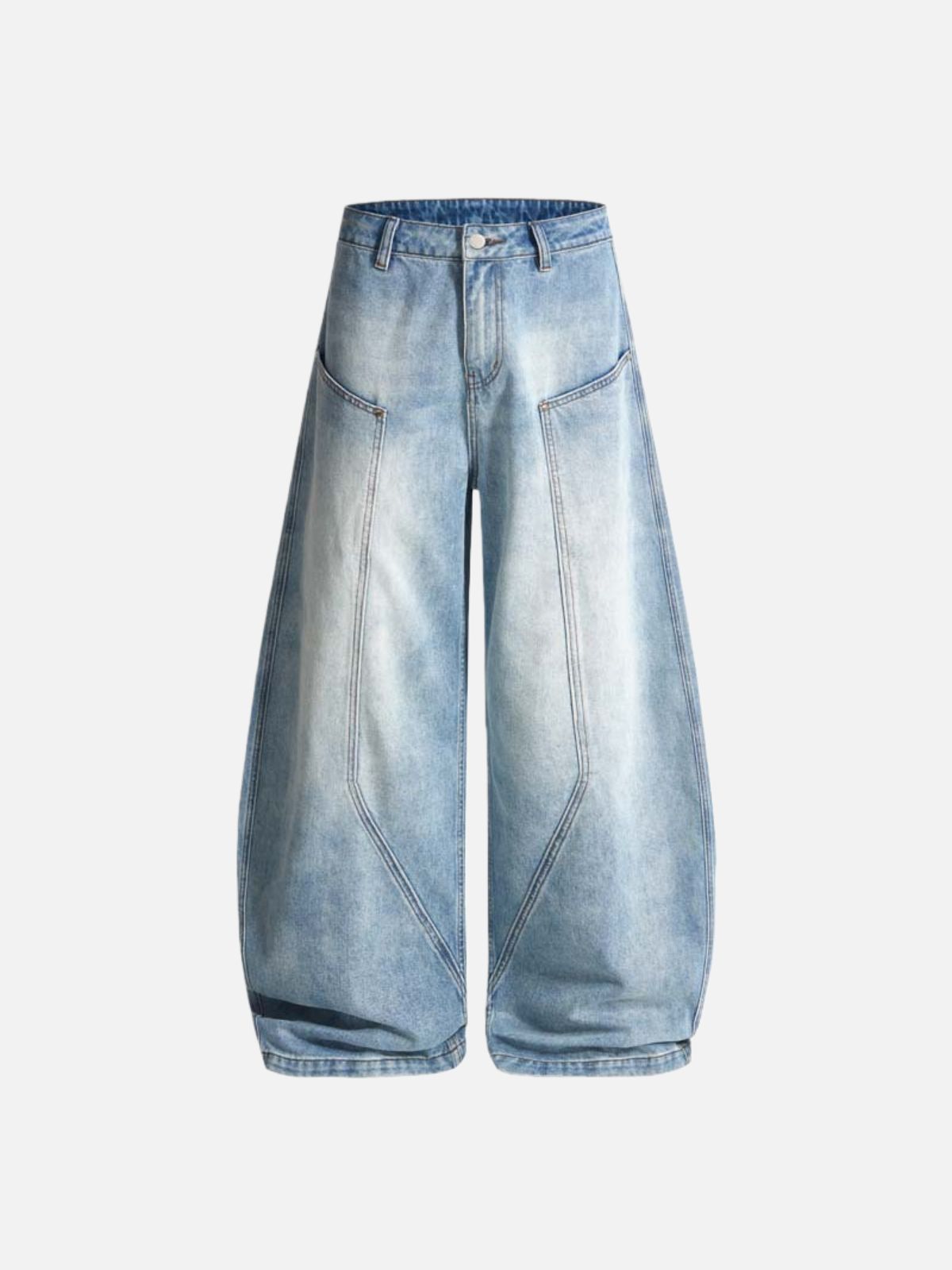 Haaura Seam Panel Baggy Barrel Jeans