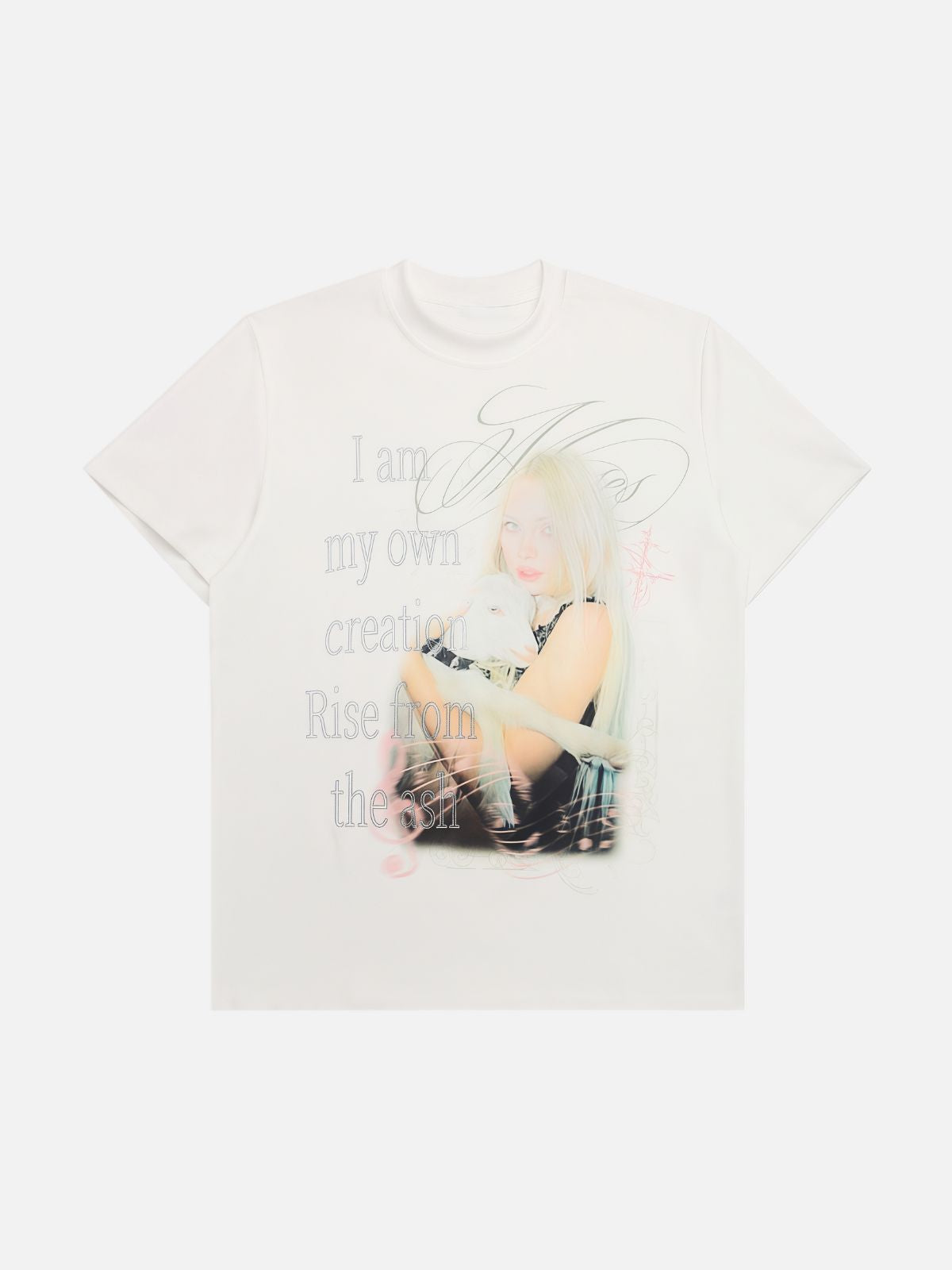 Haaura Boxy Faded Portrait Slogan Tee