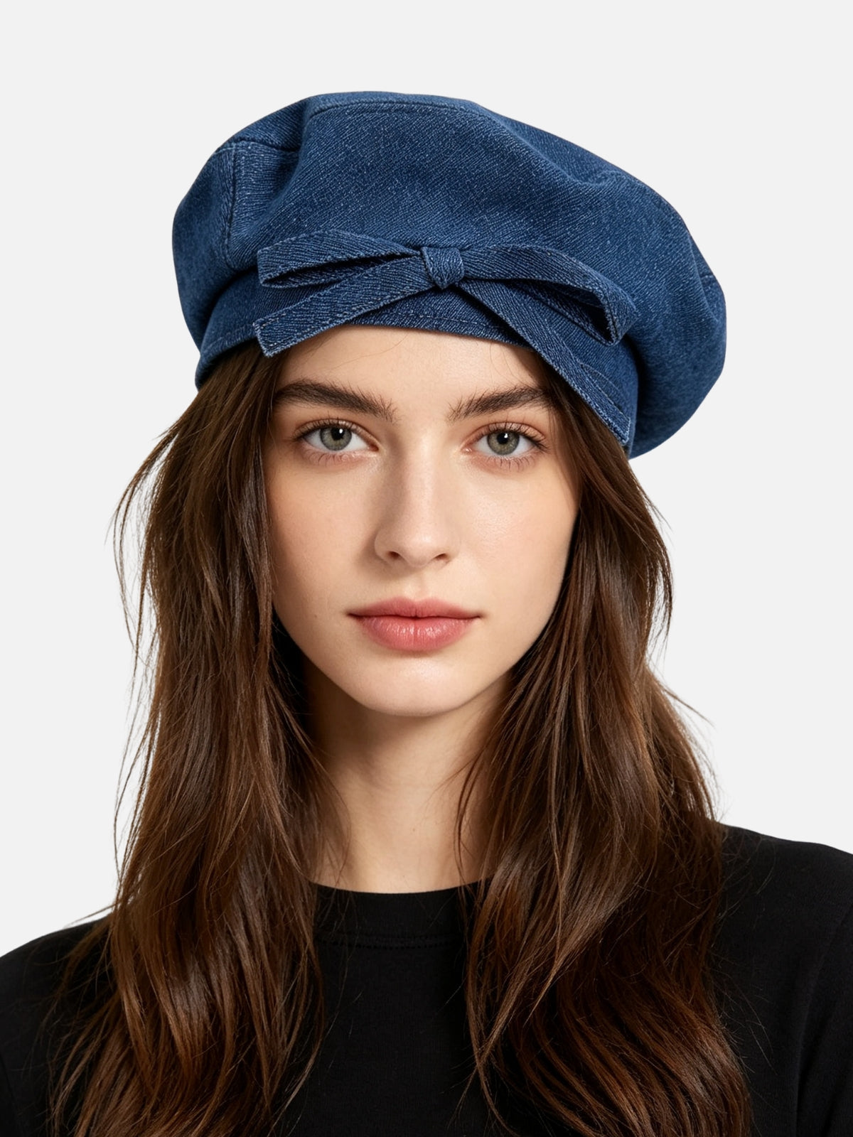 Denim Bow Beret
