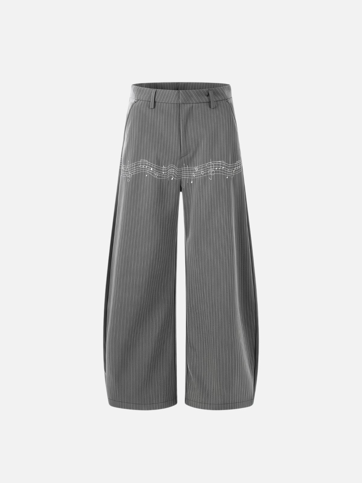 Haaura Music Note Pinstripe Baggy Barrel Pants