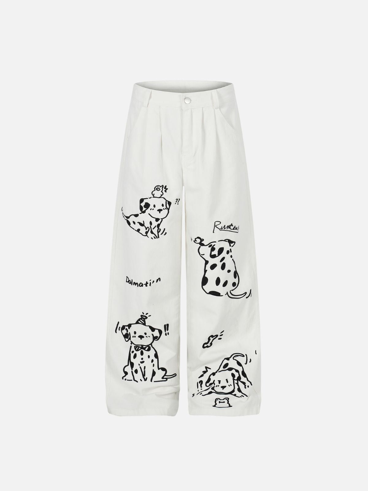 Haaura Baggy Vintage Dog Print Pants