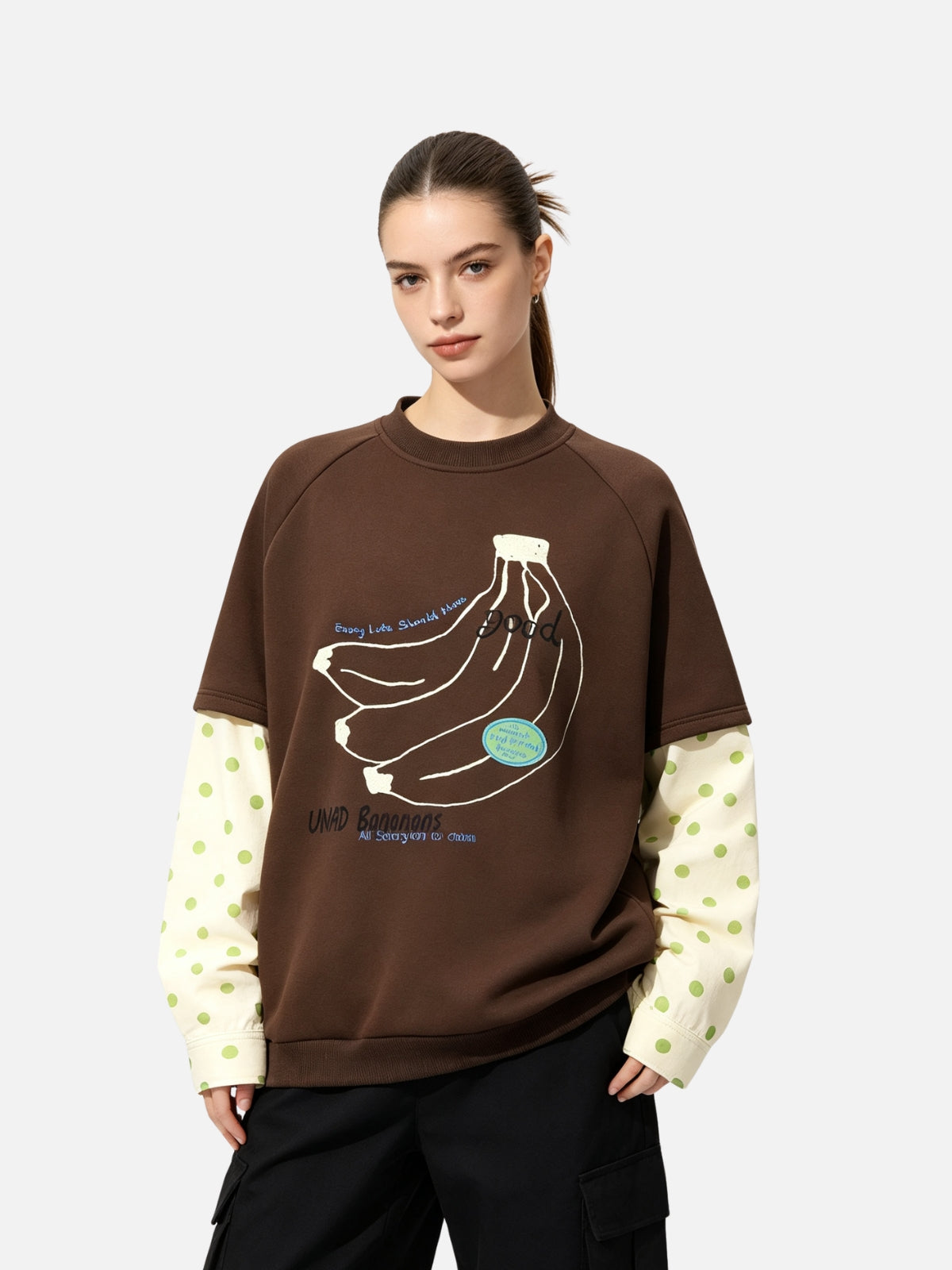 Haaura Banana Graphic Layered Sweatshirt