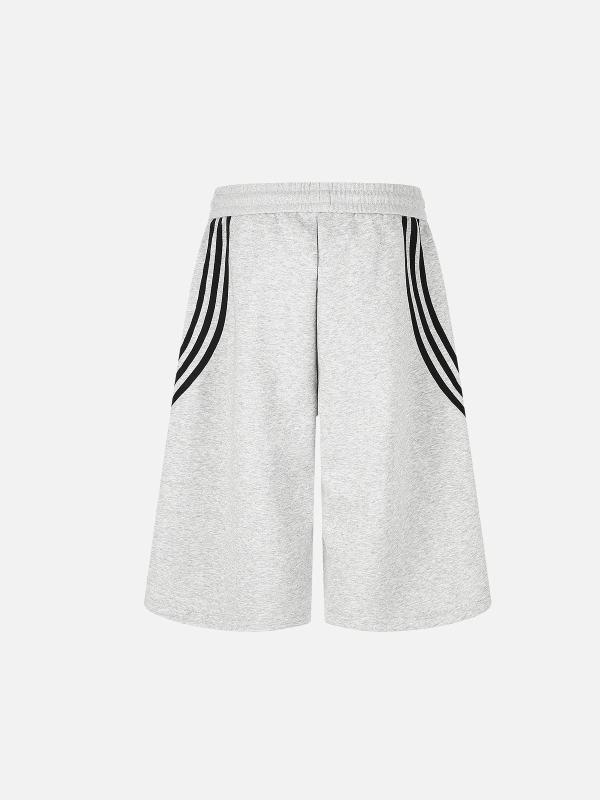 Haaura Curved Stripe Drawstring Baggy Sweatshorts