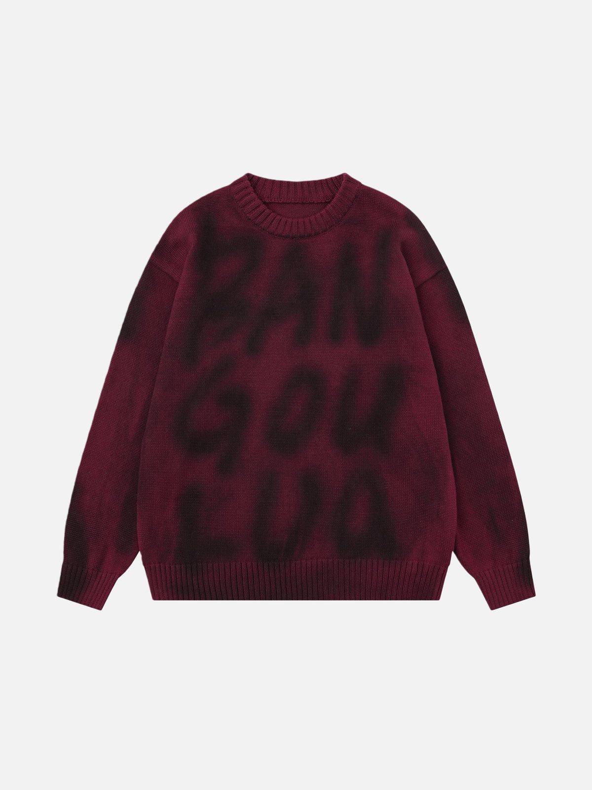 Haaura Tie-Dye “BAN GOY LVD” Graphic Knit Sweater