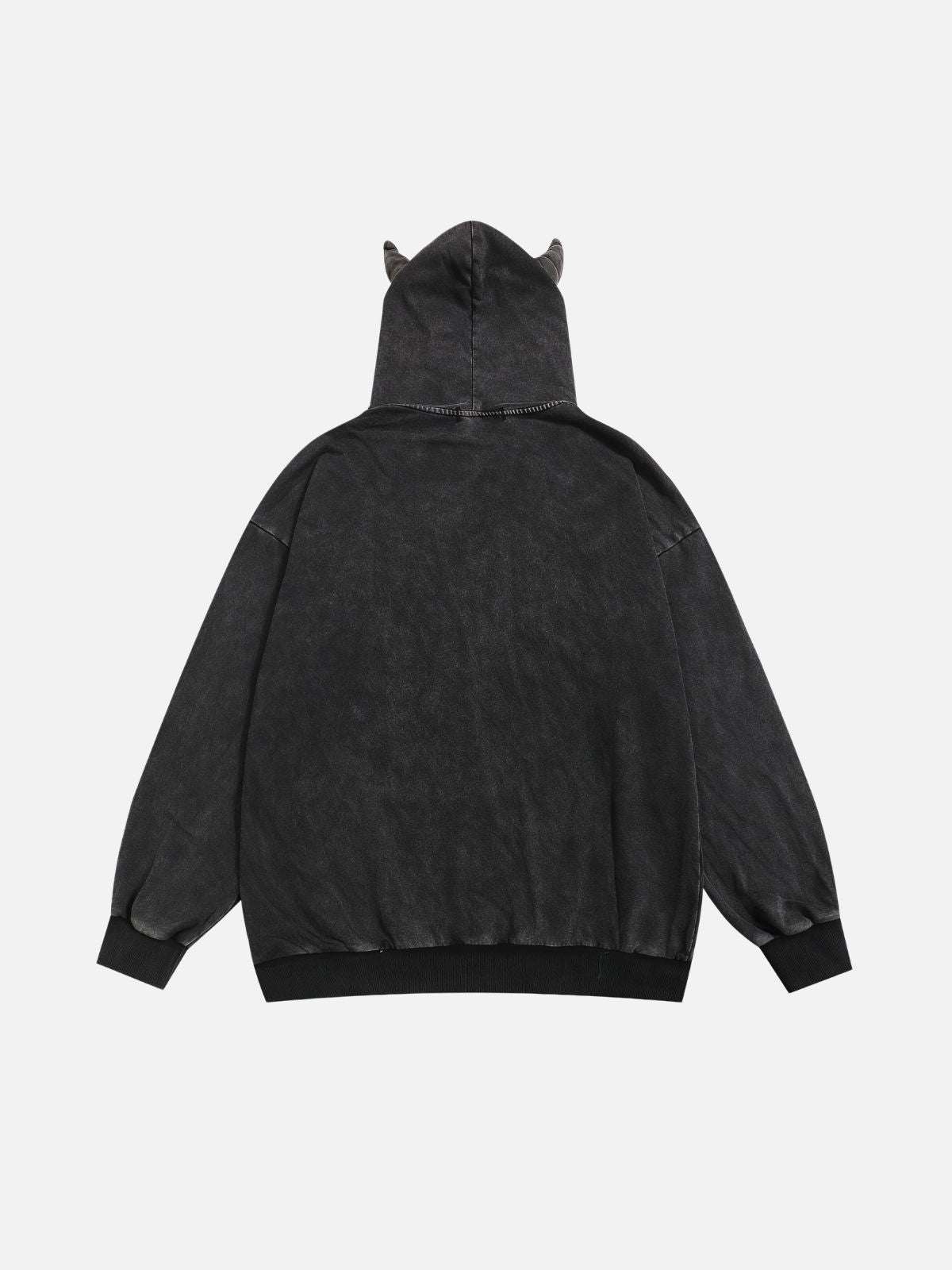 Haaura Devil Horn Washed Zip Up Hoodie