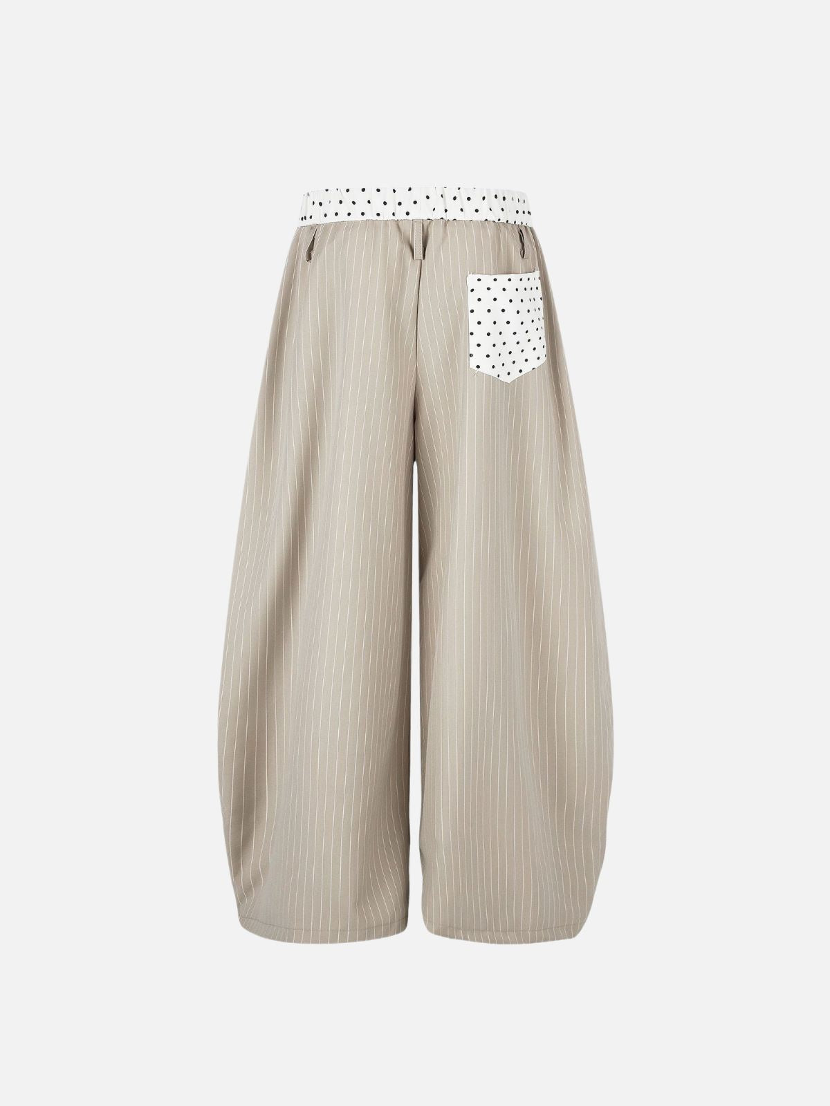 Haaura Pinstripe Polka Dot Patch Barrel Pants