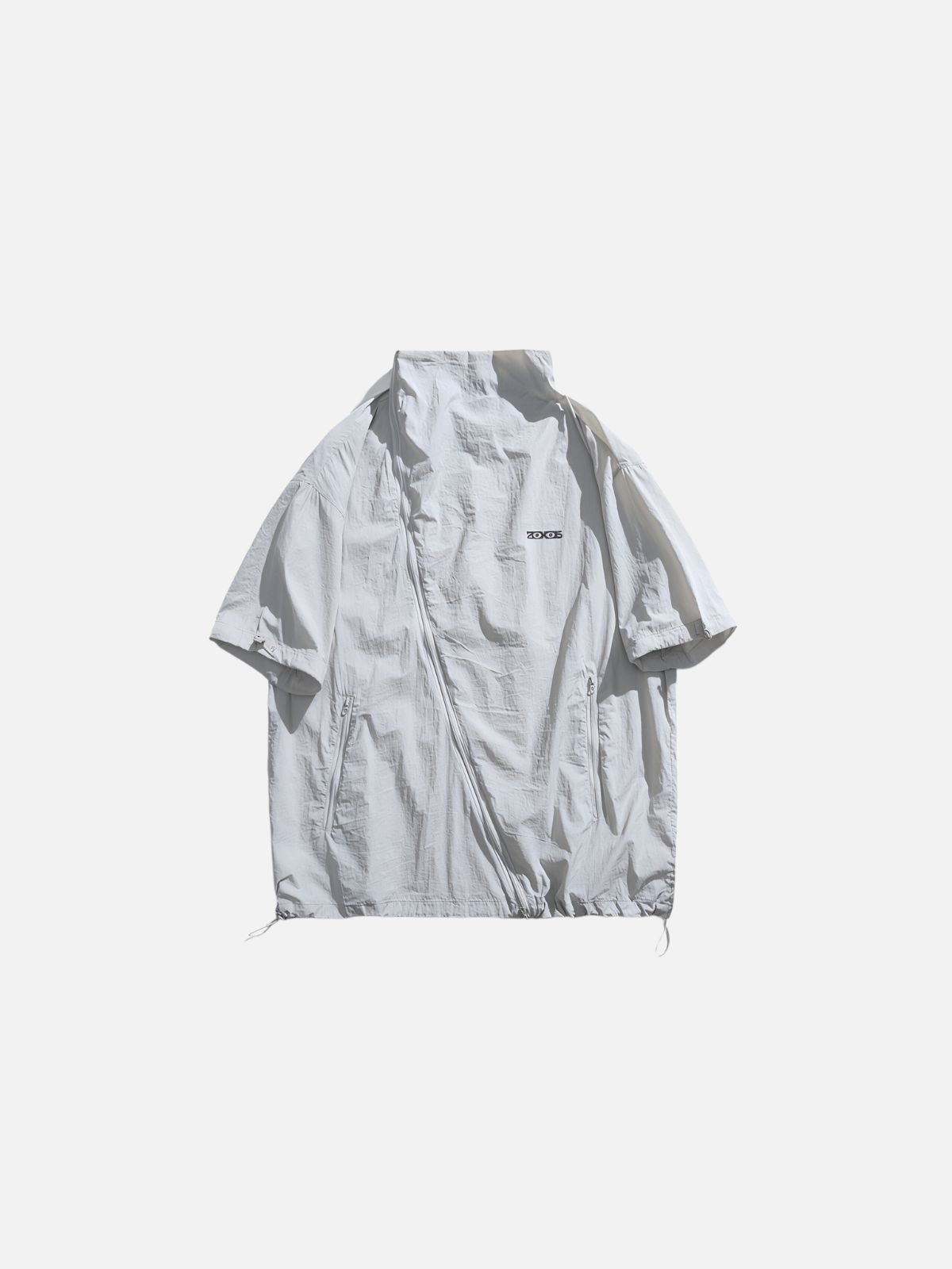 Haaura Oversized Half-Zip Wrinkled Jacket