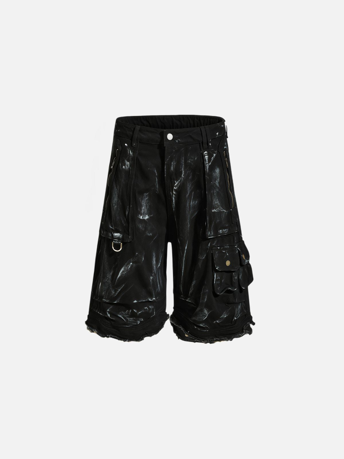 Haaura Frayed Patchwork Camo Cargo Baggy Pants