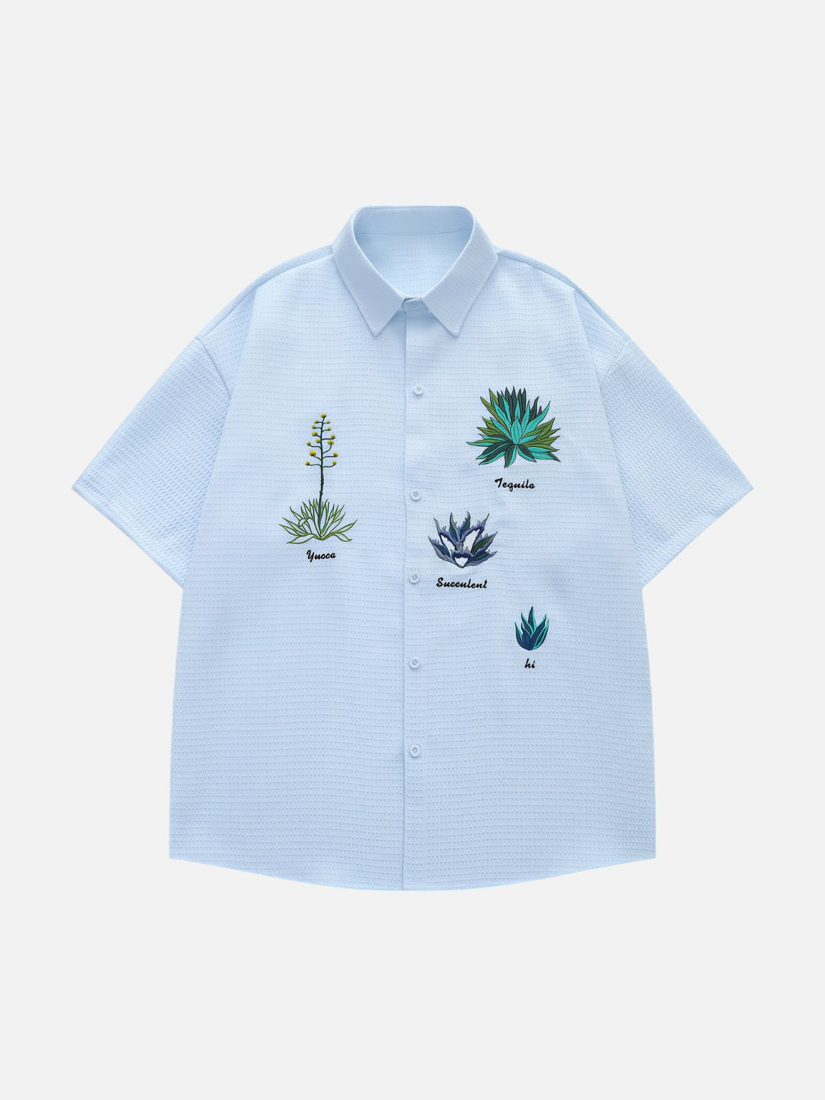 Haaura Botanical Embroidered Short Sleeve Shirt