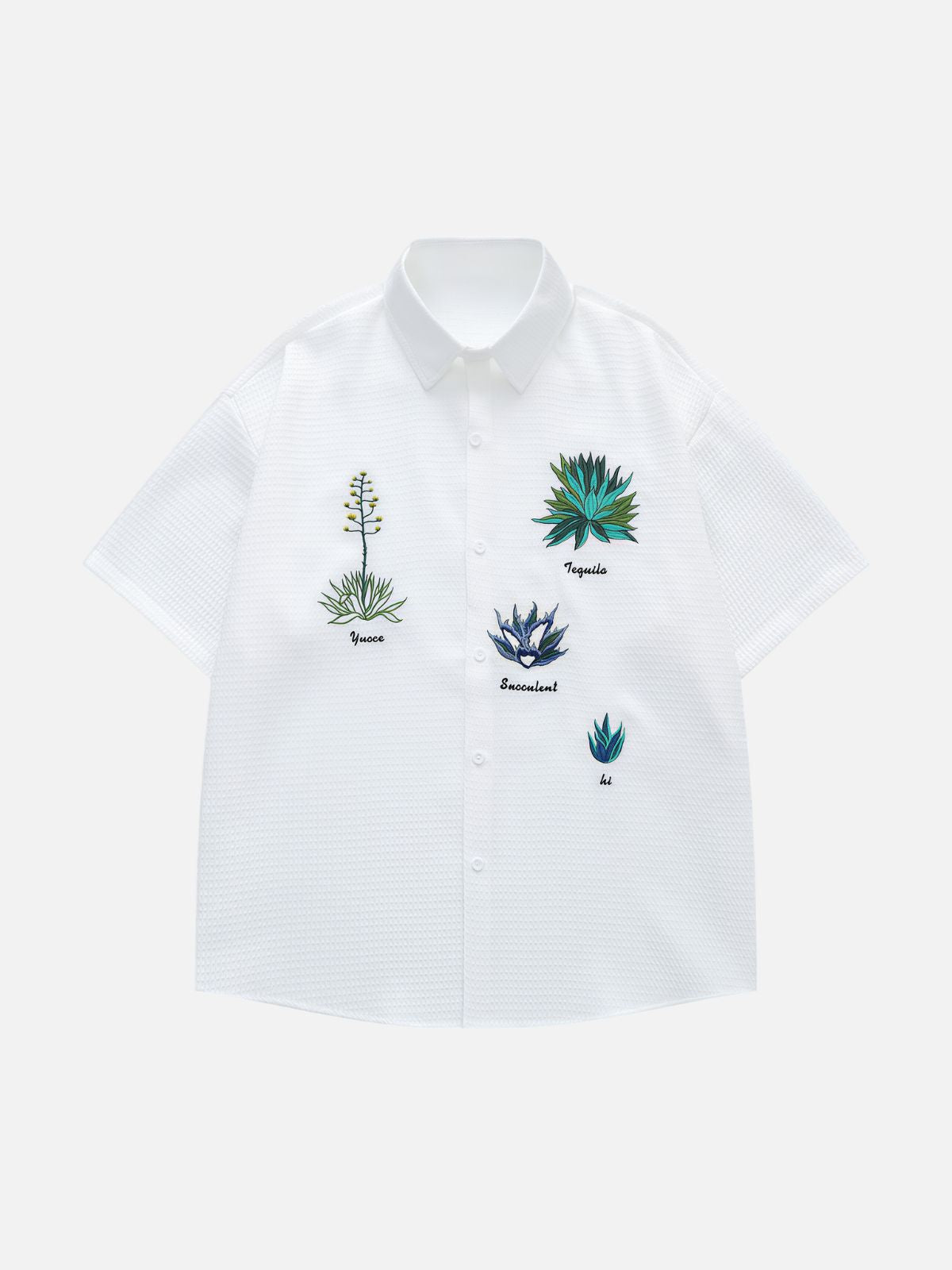 Haaura Botanical Embroidered Short Sleeve Shirt