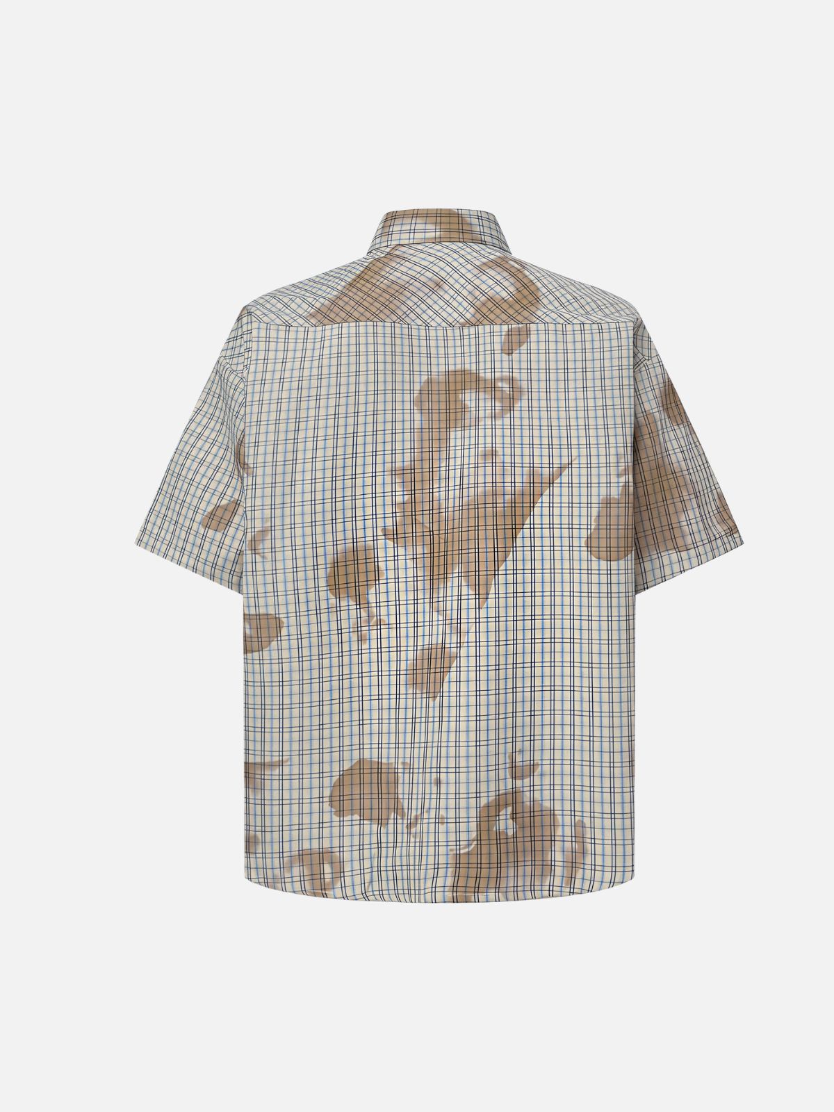 Haaura Boxy Gingham Abstract Smudge Shirt