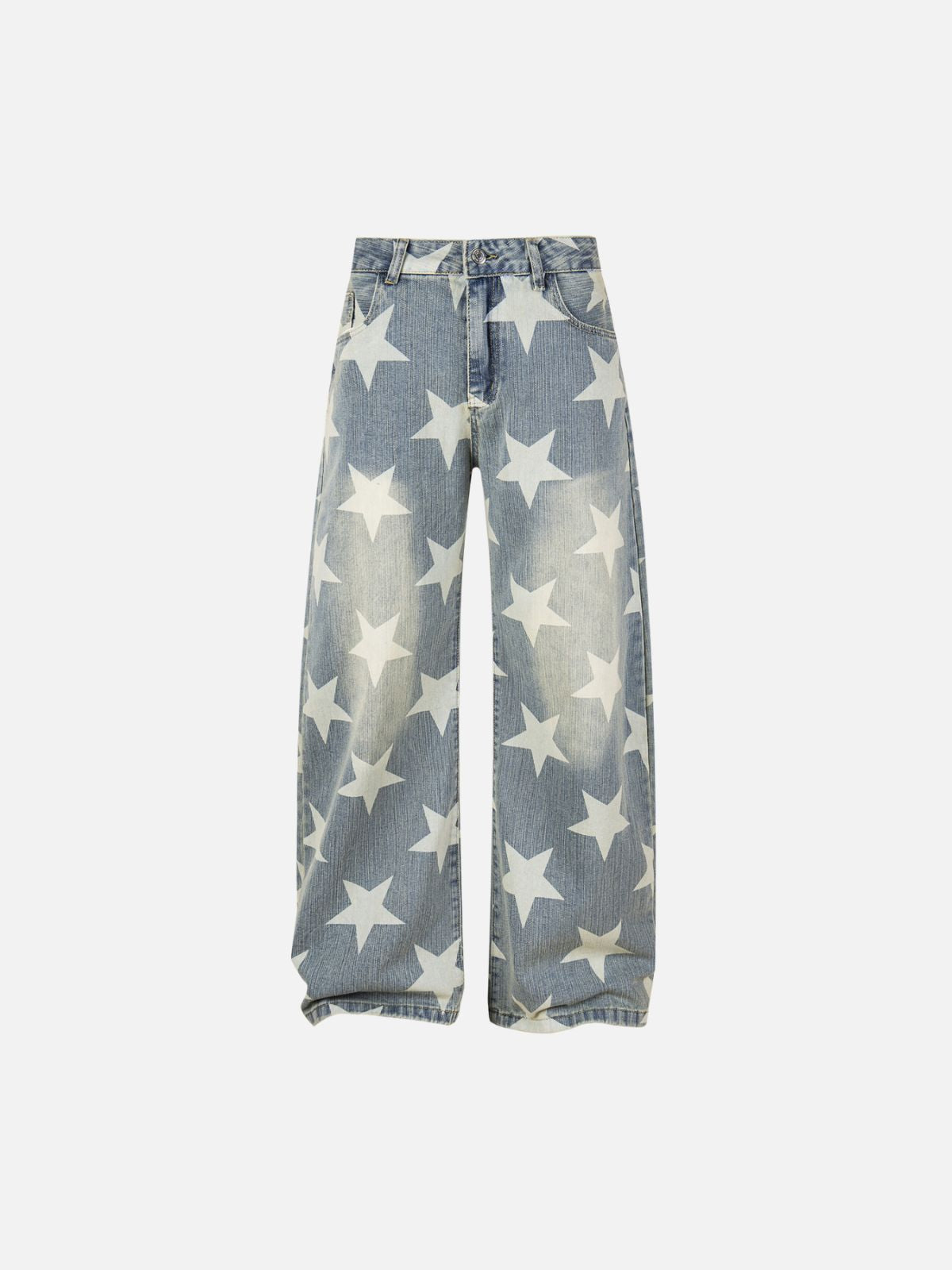 Haaura Baggy Wash Star Print Jeans