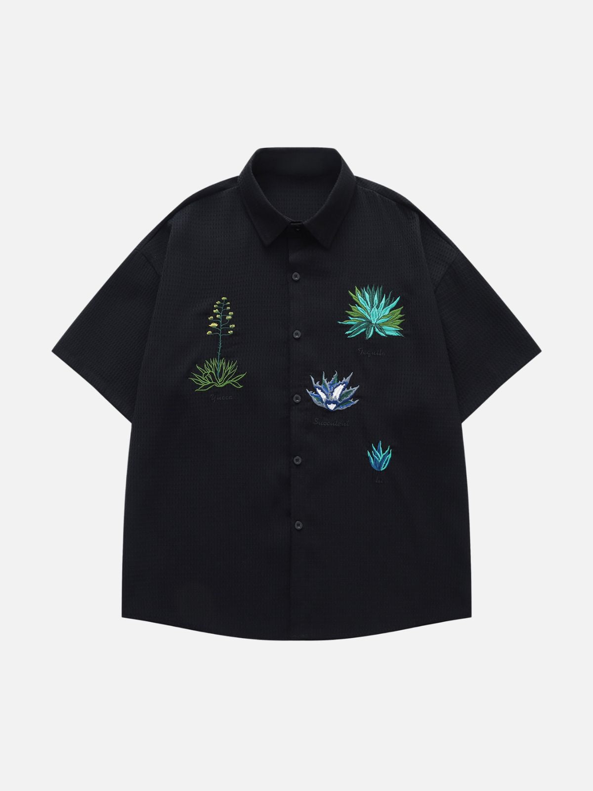 Haaura Botanical Embroidered Short Sleeve Shirt
