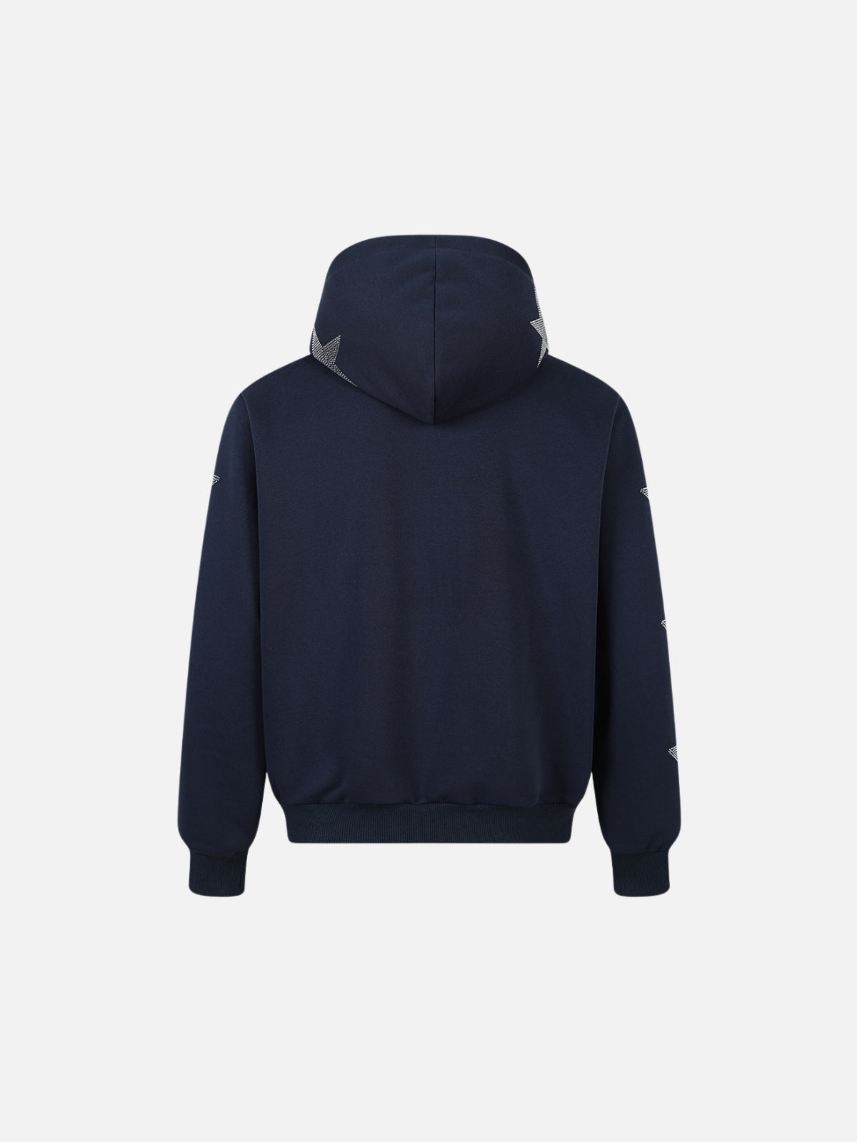 Haaura Rhinestone Star Sleeve Zip Up Hoodie
