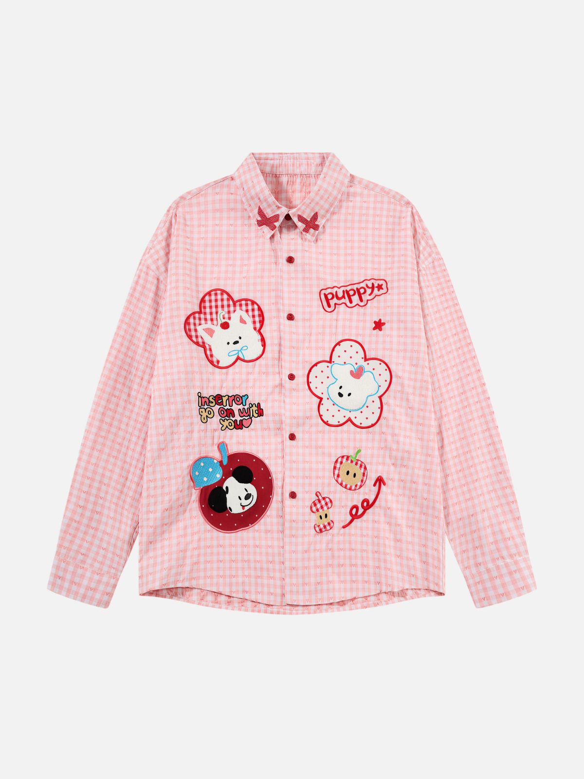Haaura Puppy Patchwork Gingham Shirt