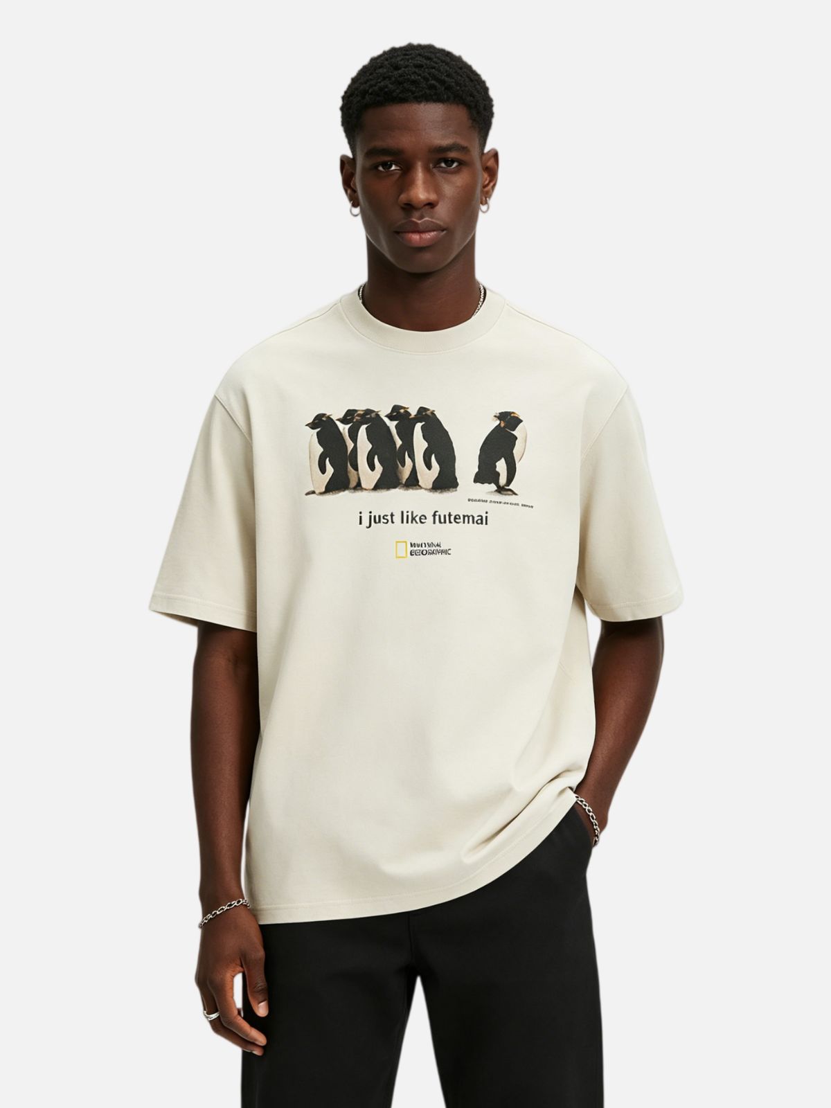 Haaura I Just Like Futemai Penguin Graphic Tee