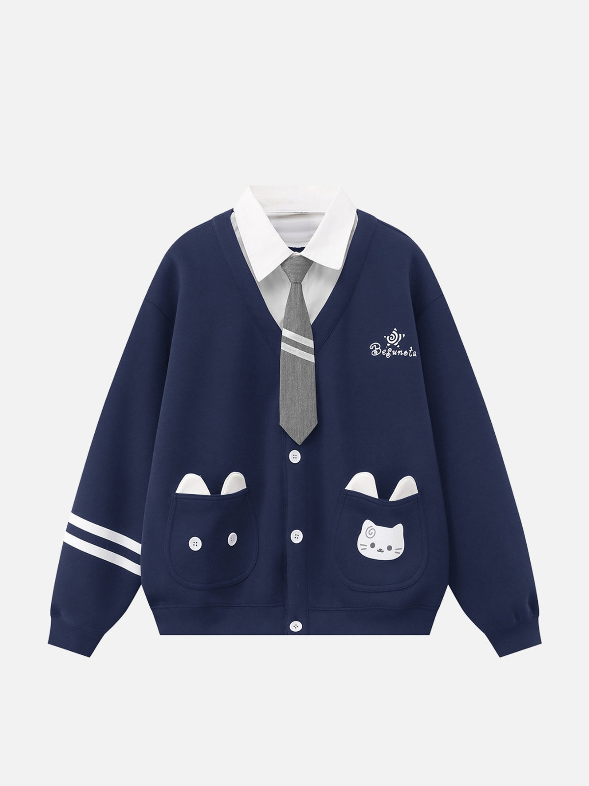 Haaura Cat Ear Tie Neck Cardigan