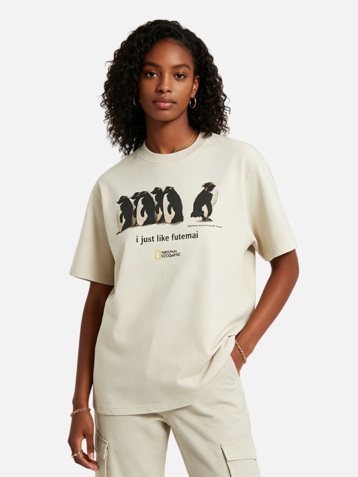 Haaura I Just Like Futemai Penguin Graphic Tee