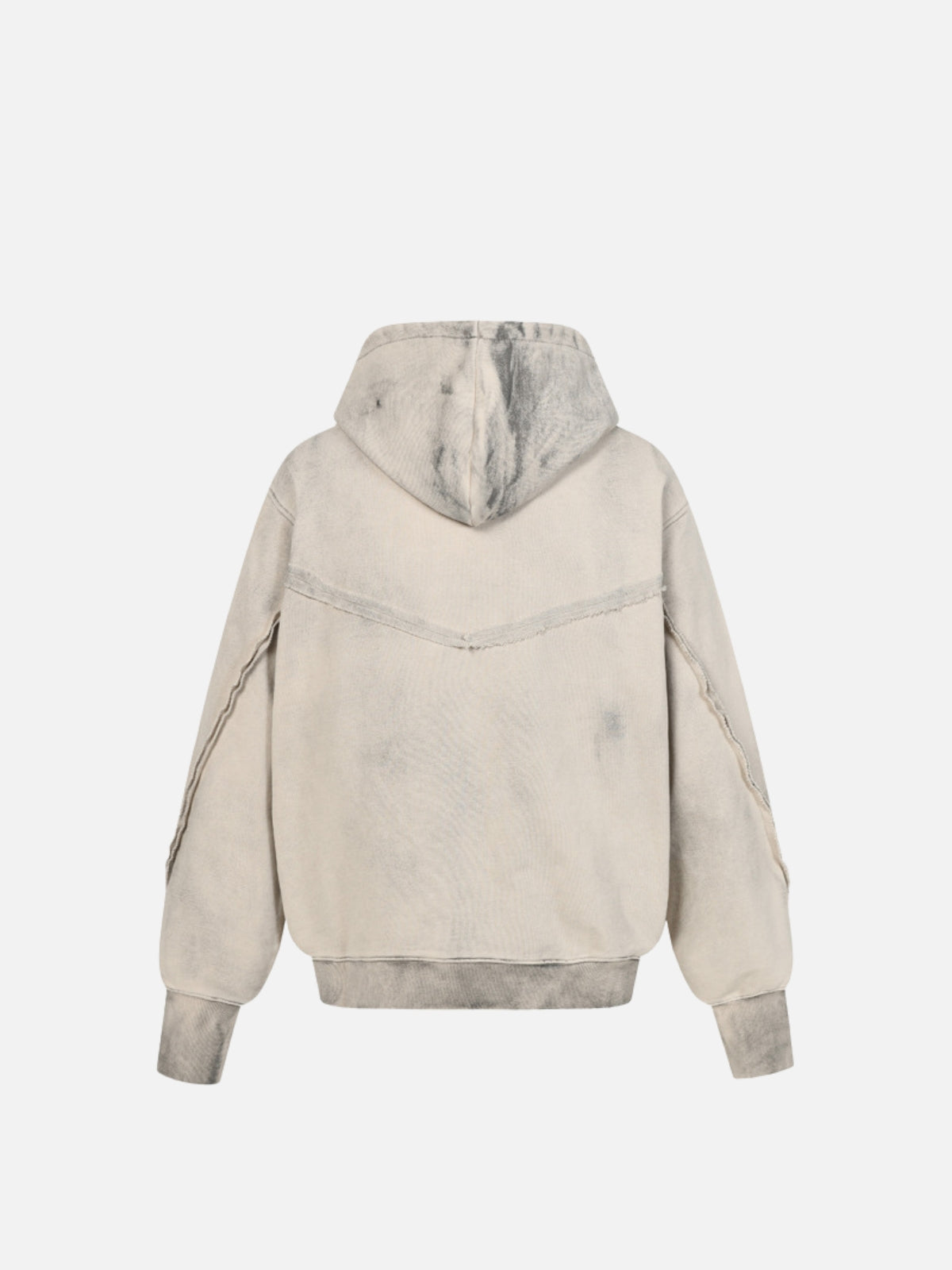 Haaura Asymmetrical Zip Frayed Hoodie