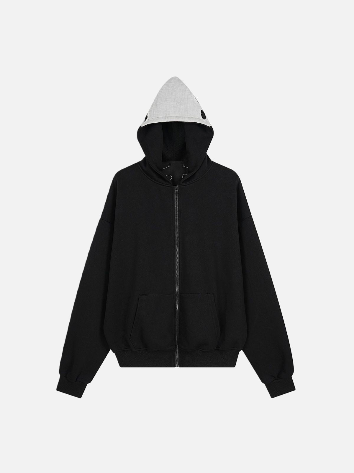 Haaura Boxy Skeleton Patch Zip Up Hoodie