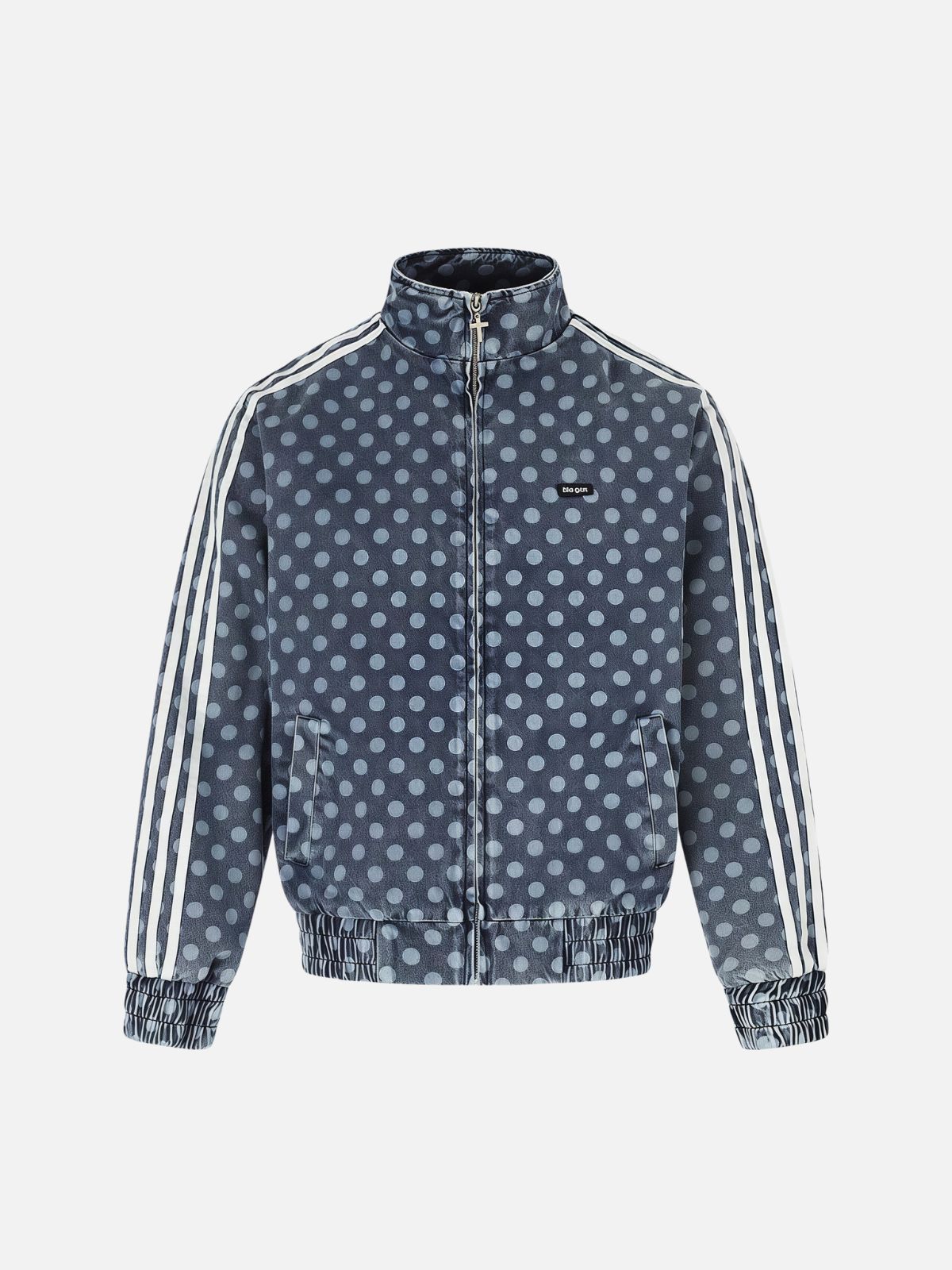 Haaura Polka Dot Striped Sleeve Track Jacket