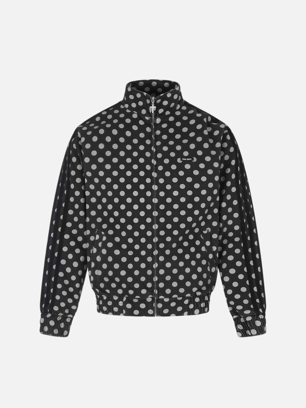 Haaura Polka Dot Striped Sleeve Track Jacket