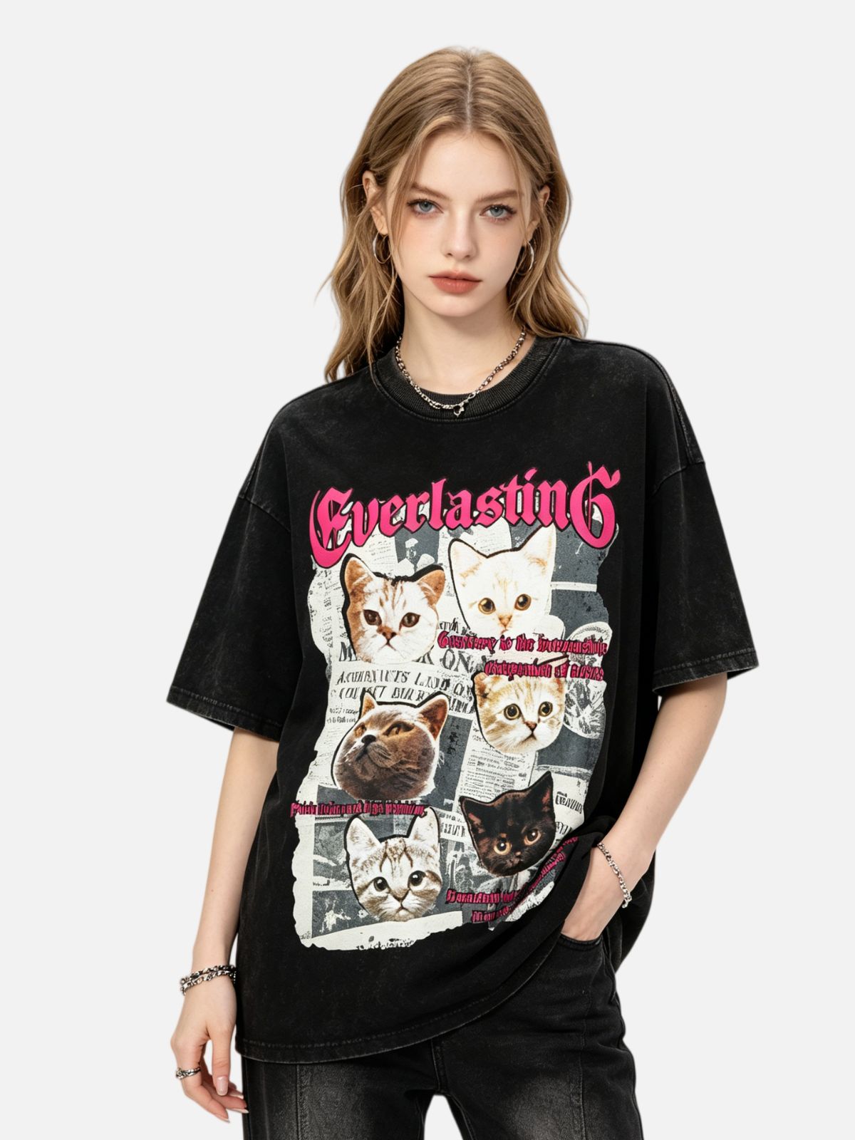 Haaura Everlasting Cat Print Tee
